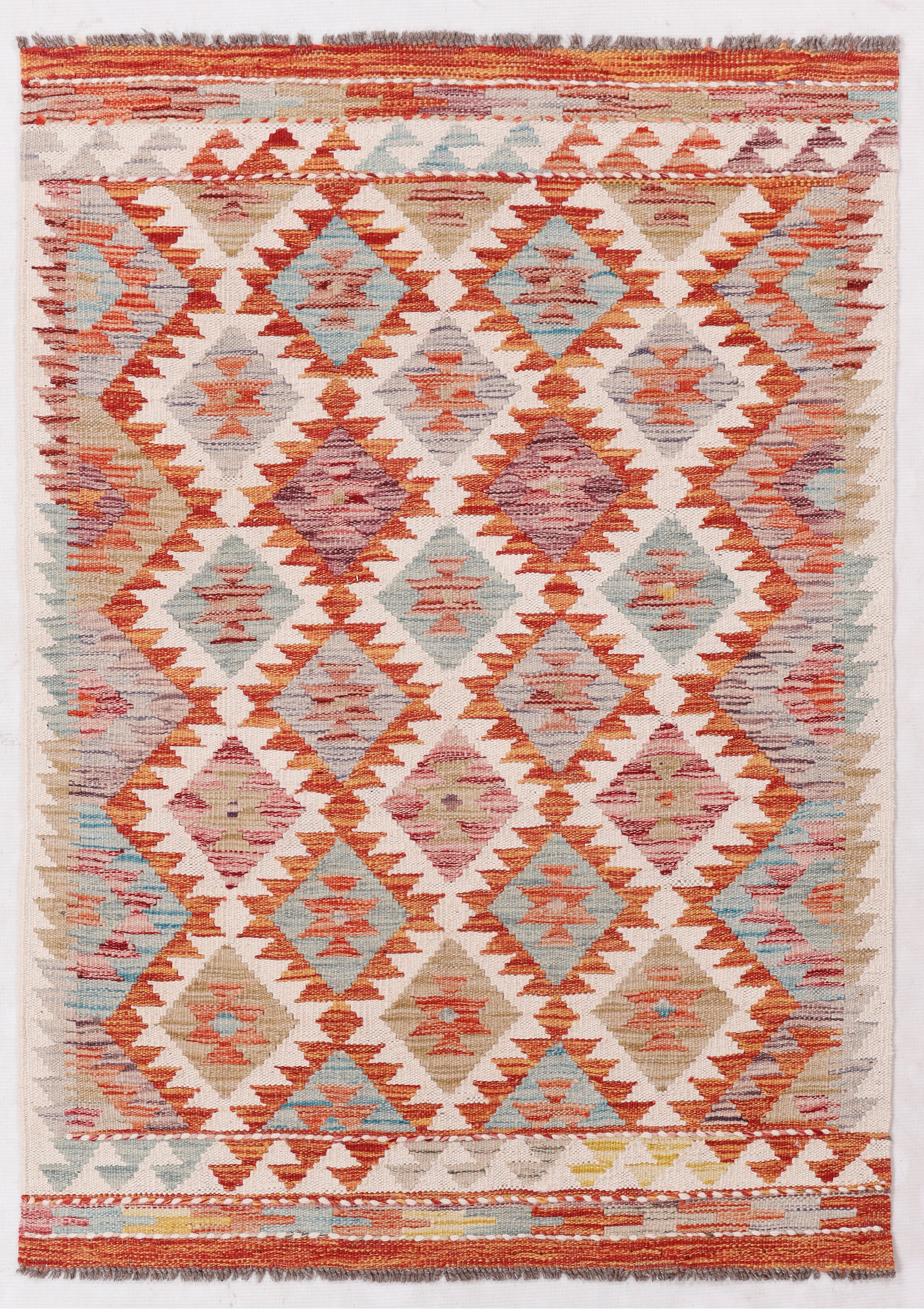 3' X 4'  Multy Handmade Veggie Dye Kilim Rug Rectangular
