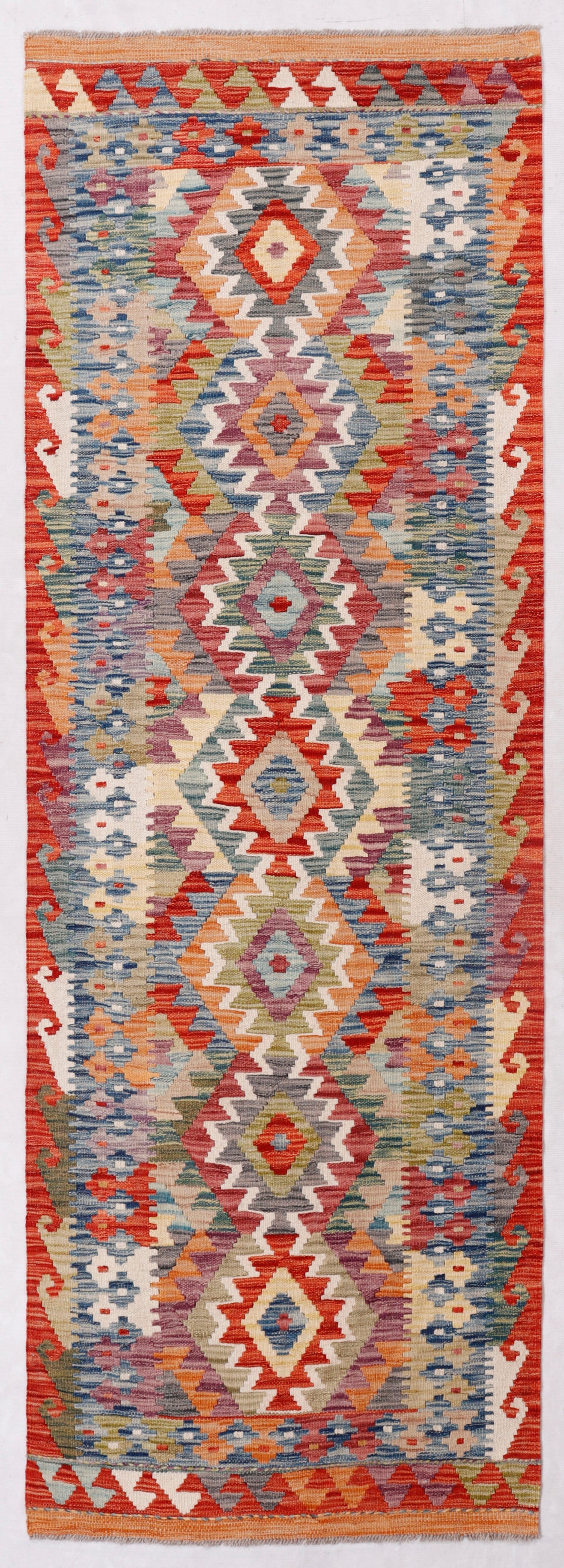 3' X 8'  Multy Handmade Veggie Dye Kilim Rug Runner