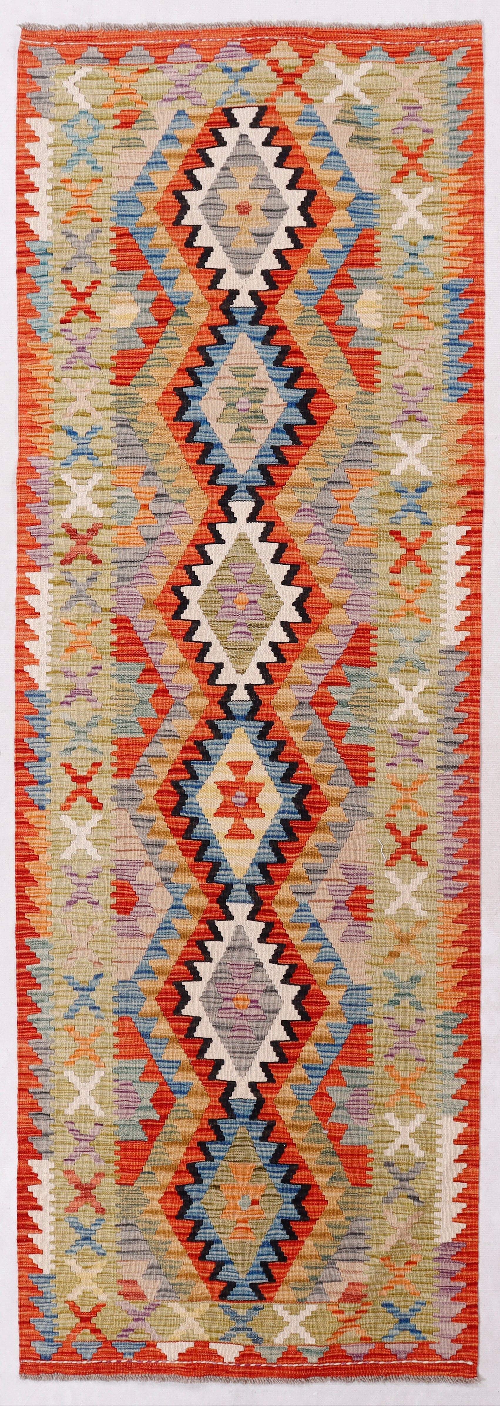3' X 8'  Multy Handmade Veggie Dye Kilim Rug Runner