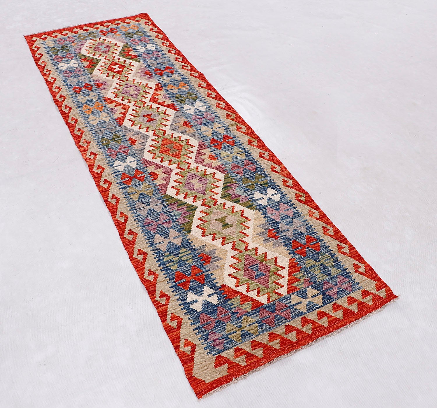 3' X 8'  Multy Handmade Veggie Dye Kilim Rug Runner