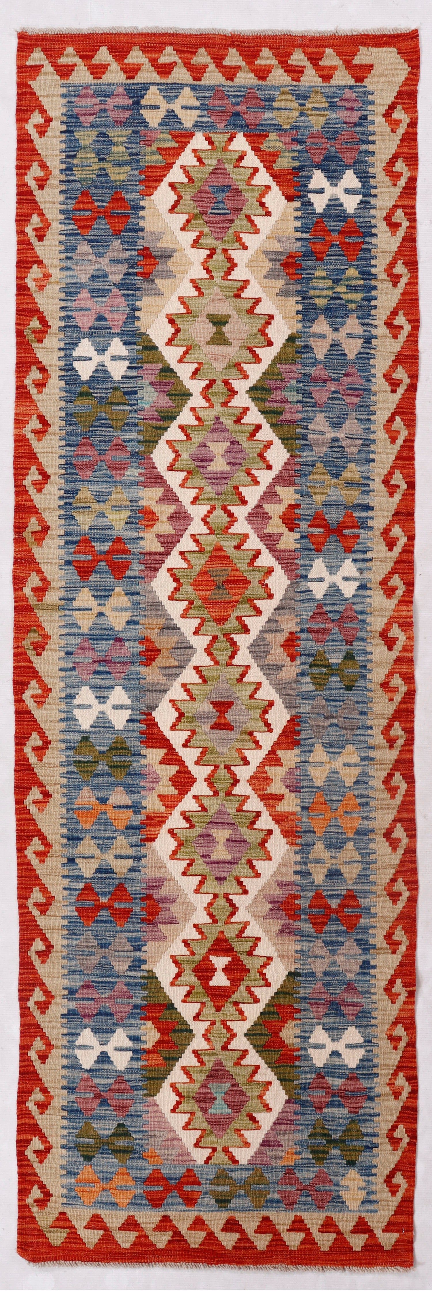 3' X 8'  Multy Handmade Veggie Dye Kilim Rug Runner