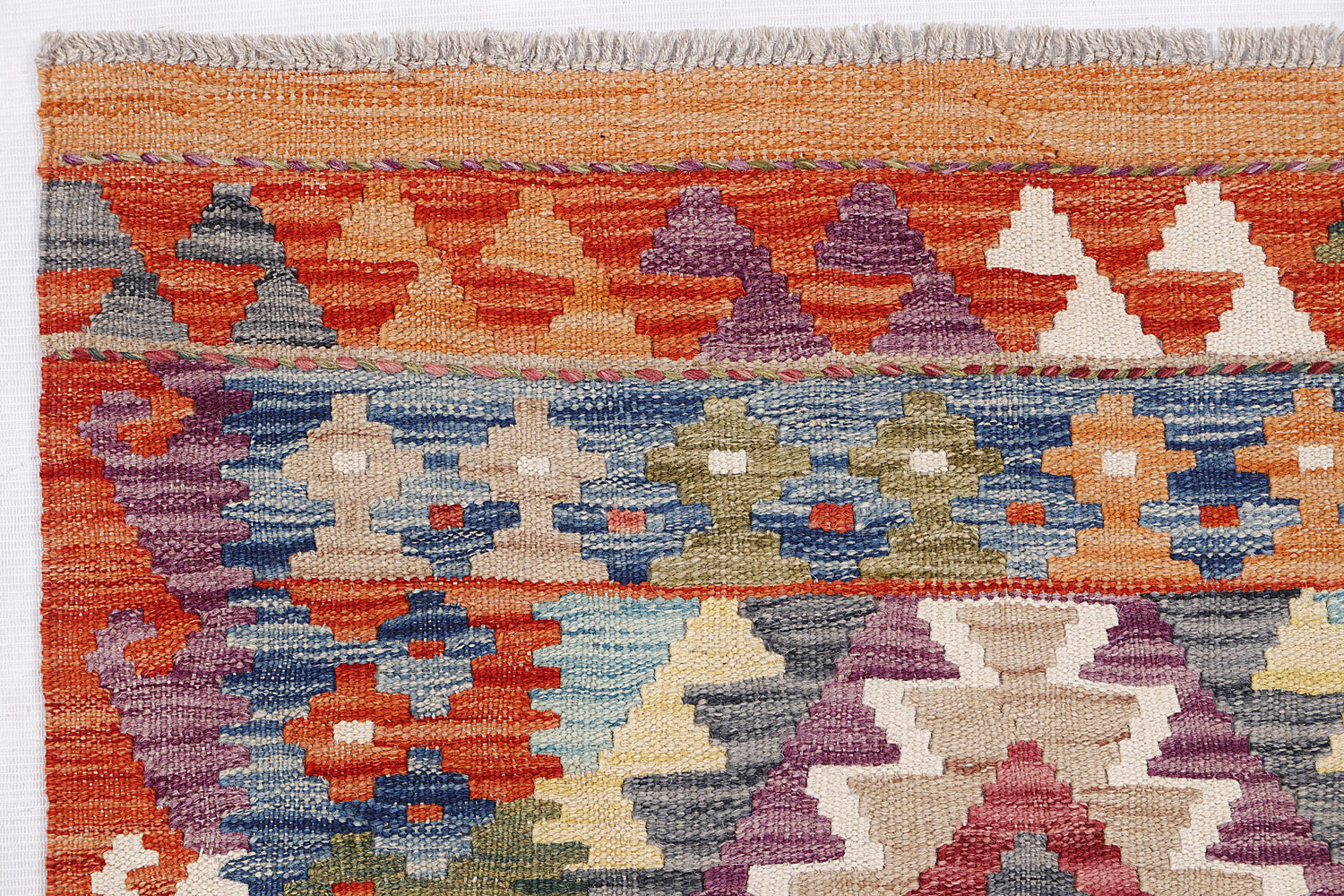 3' X 8'  Multy Handmade Veggie Dye Kilim Rug Runner