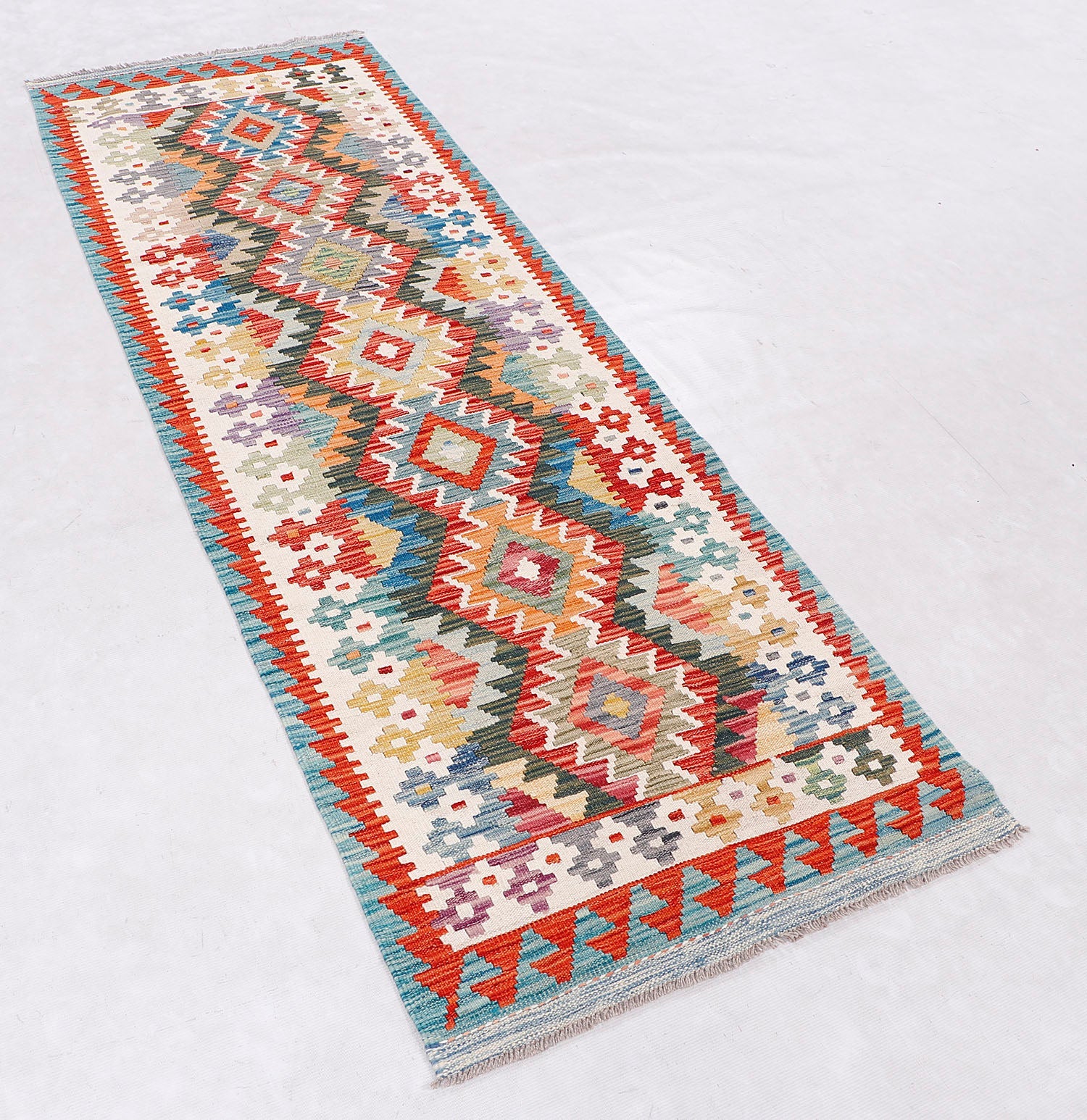 3' X 8'  Multy Handmade Veggie Dye Kilim Rug Runner