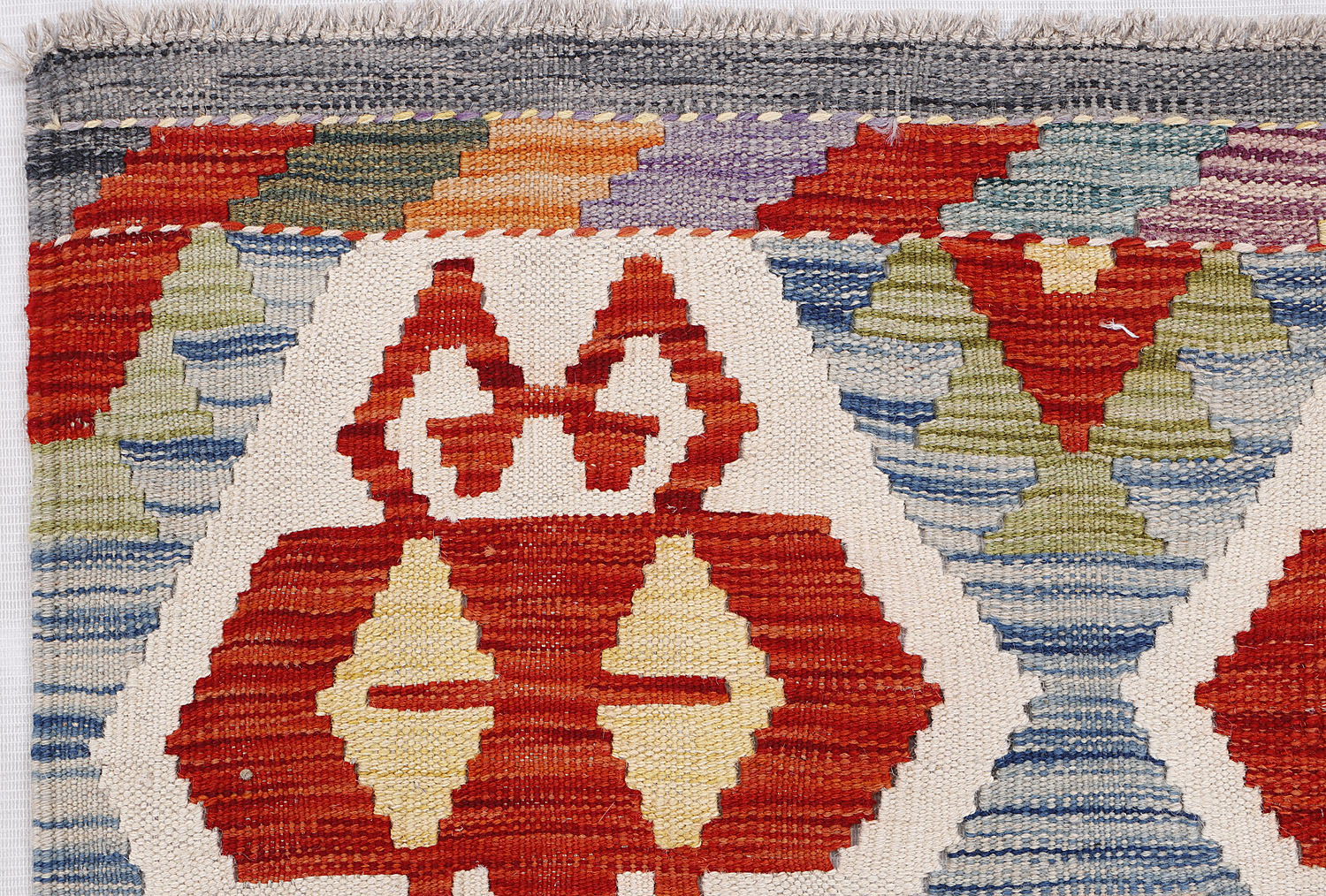 3' X 8'  Multy Handmade Veggie Dye Kilim Rug Runner