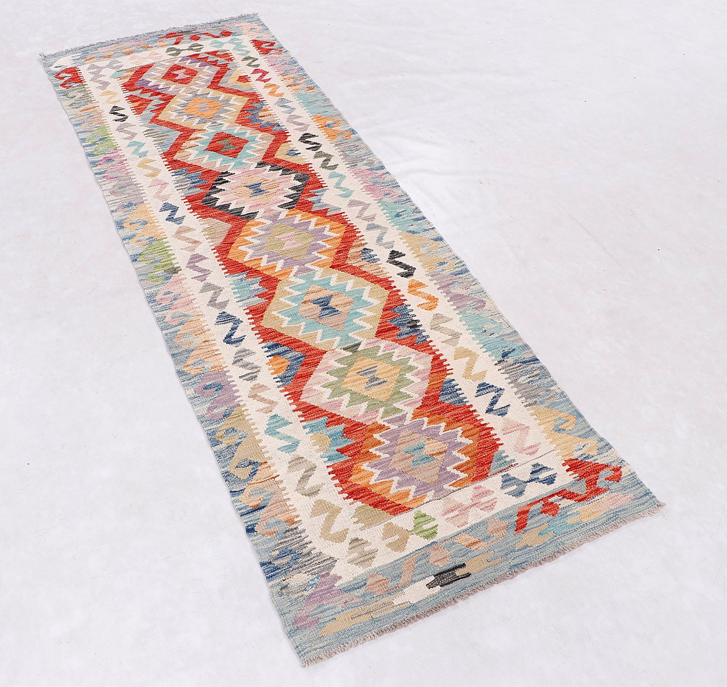 3' X 8'  Multy Handmade Veggie Dye Kilim Rug Runner