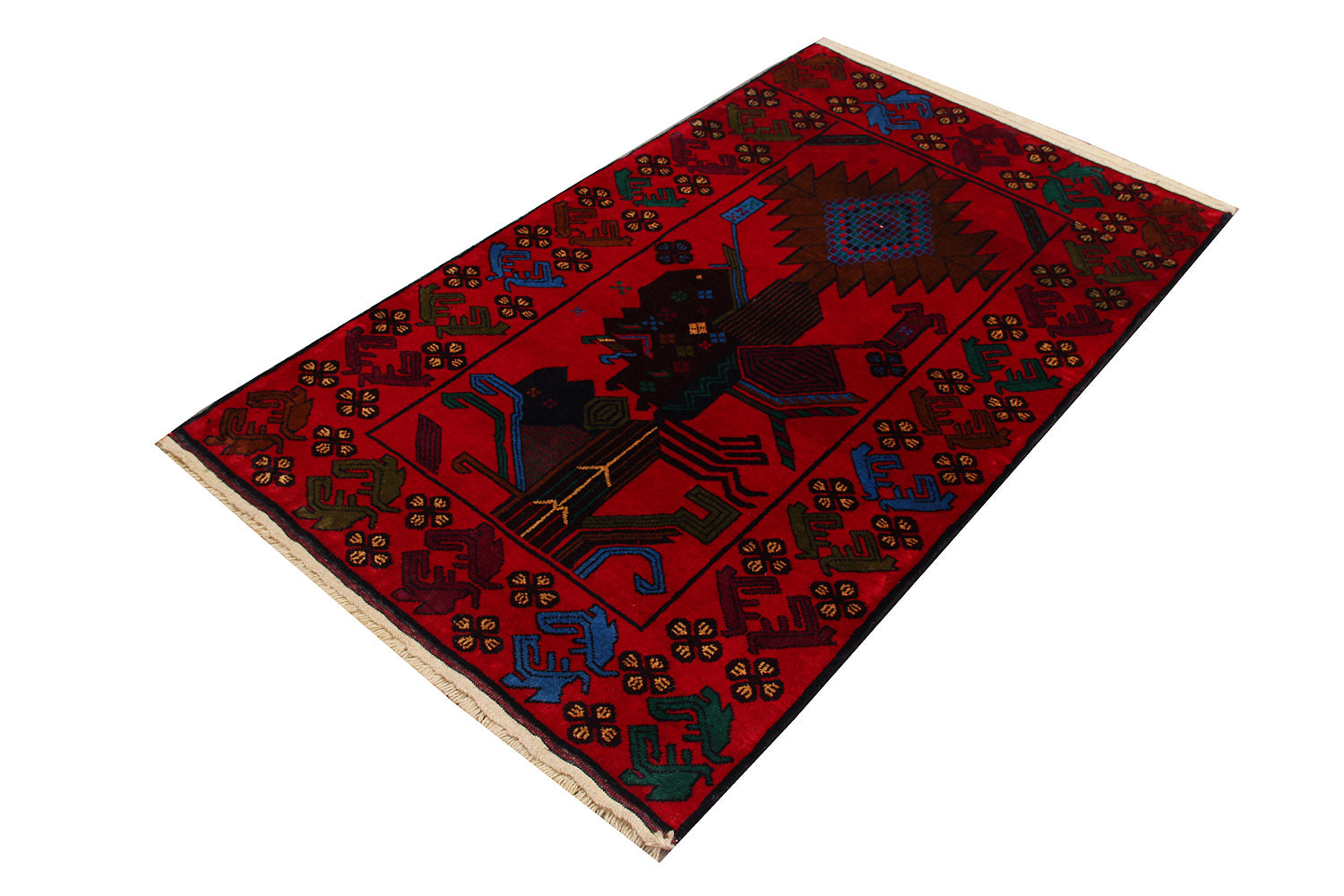 Handmade Adraskan Baluchi Afghan Rug