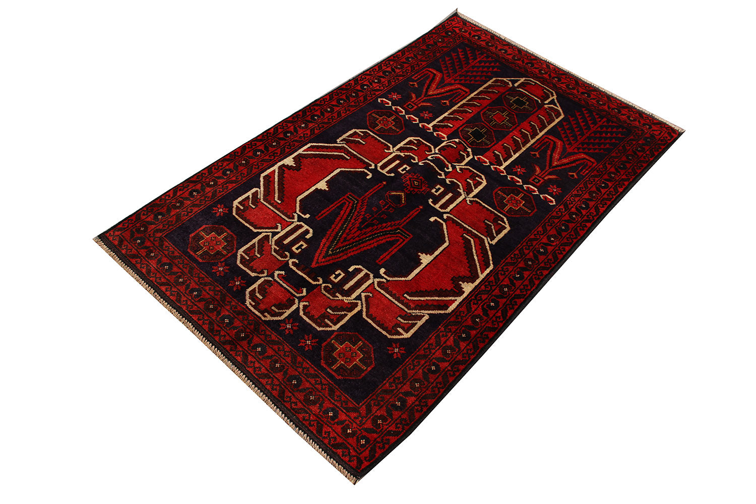 Handmade Adraskan Baluchi Afghan Rug