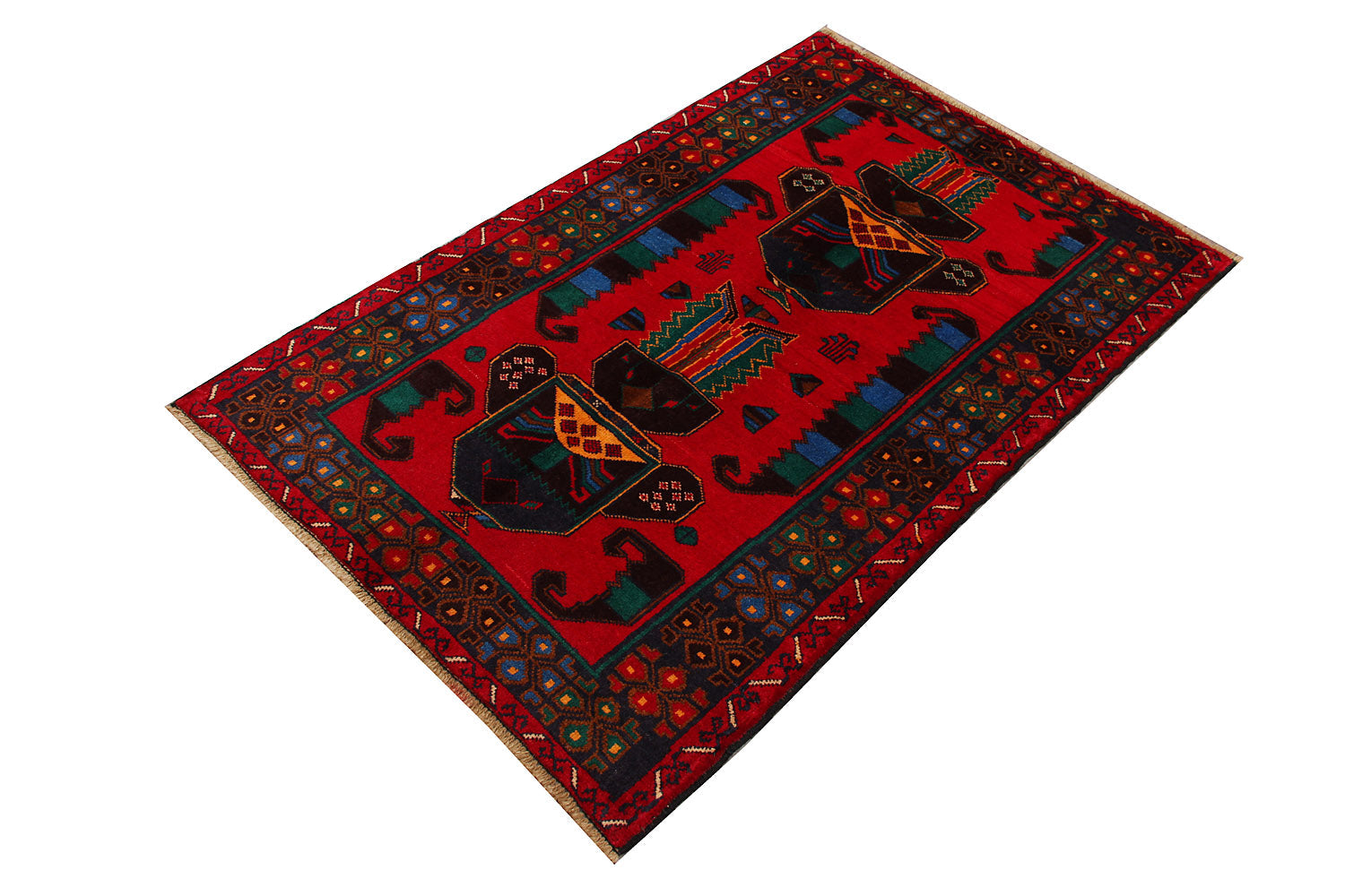 Handmade Adraskan Baluchi Afghan Rug