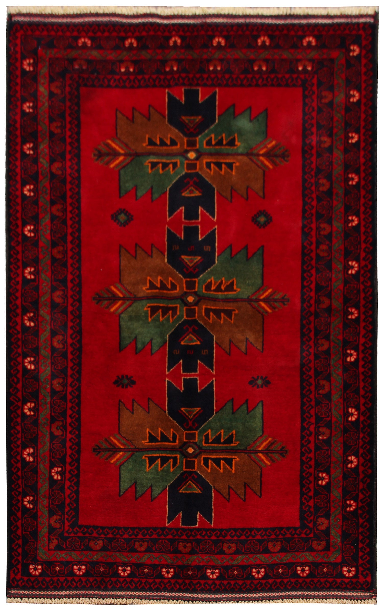 Handmade Adraskan Baluchi Afghan Rug