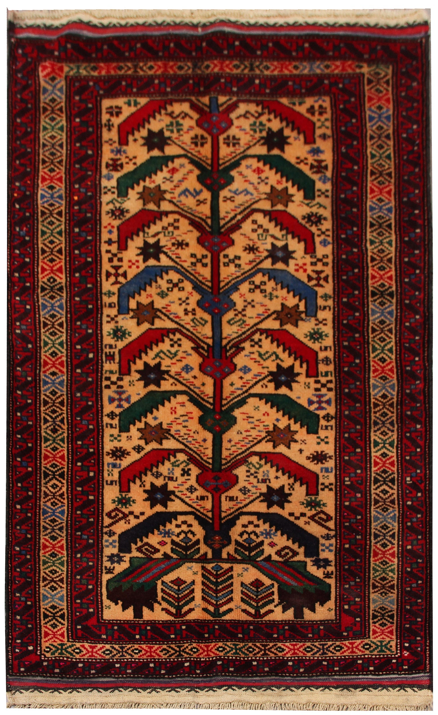 Handmade Adraskan Baluchi Afghan Rug