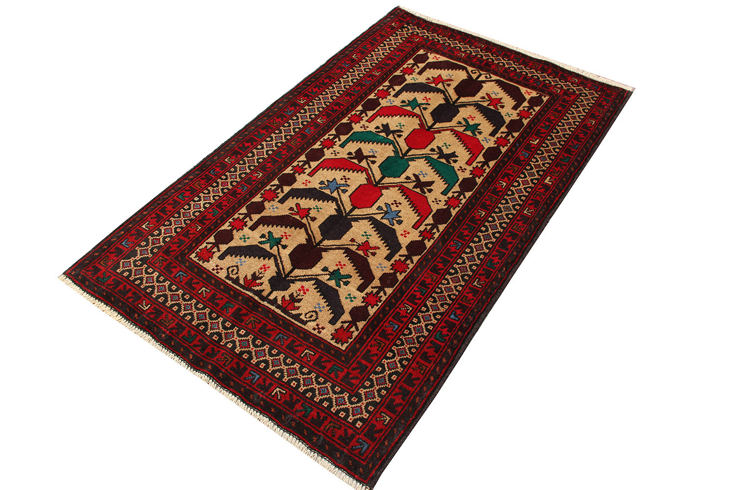 Handmade Adraskan Baluchi Afghan Rug