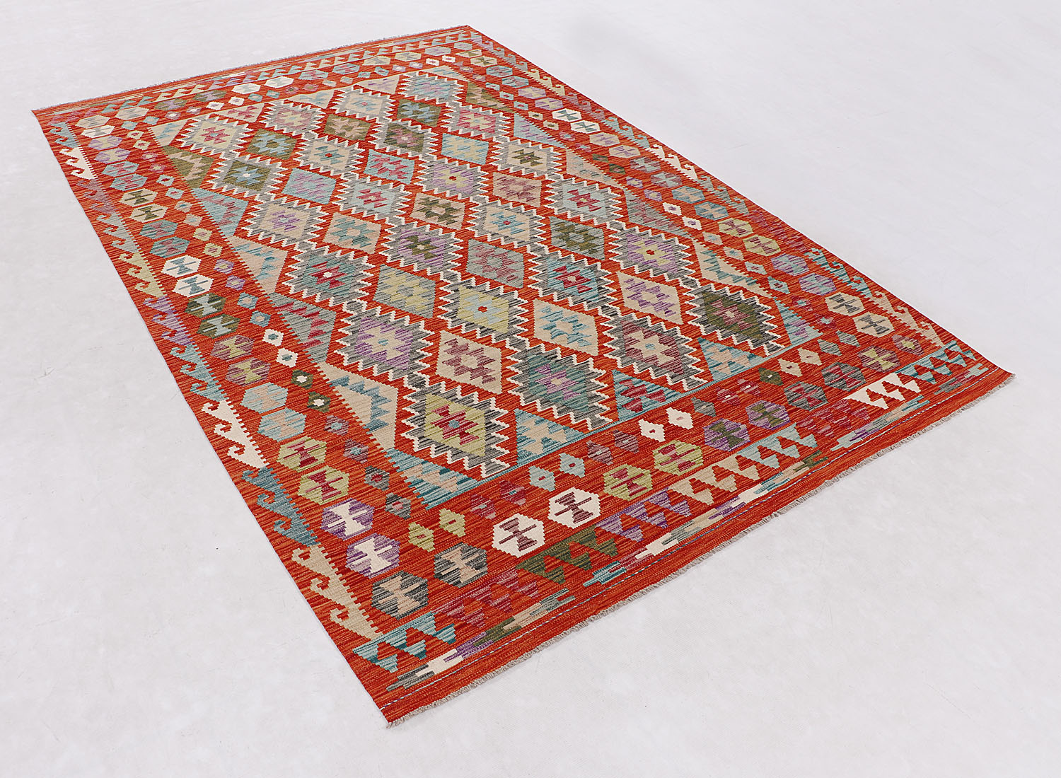 Multy Handmade Veggie Dye Kilim Rug Rectangular