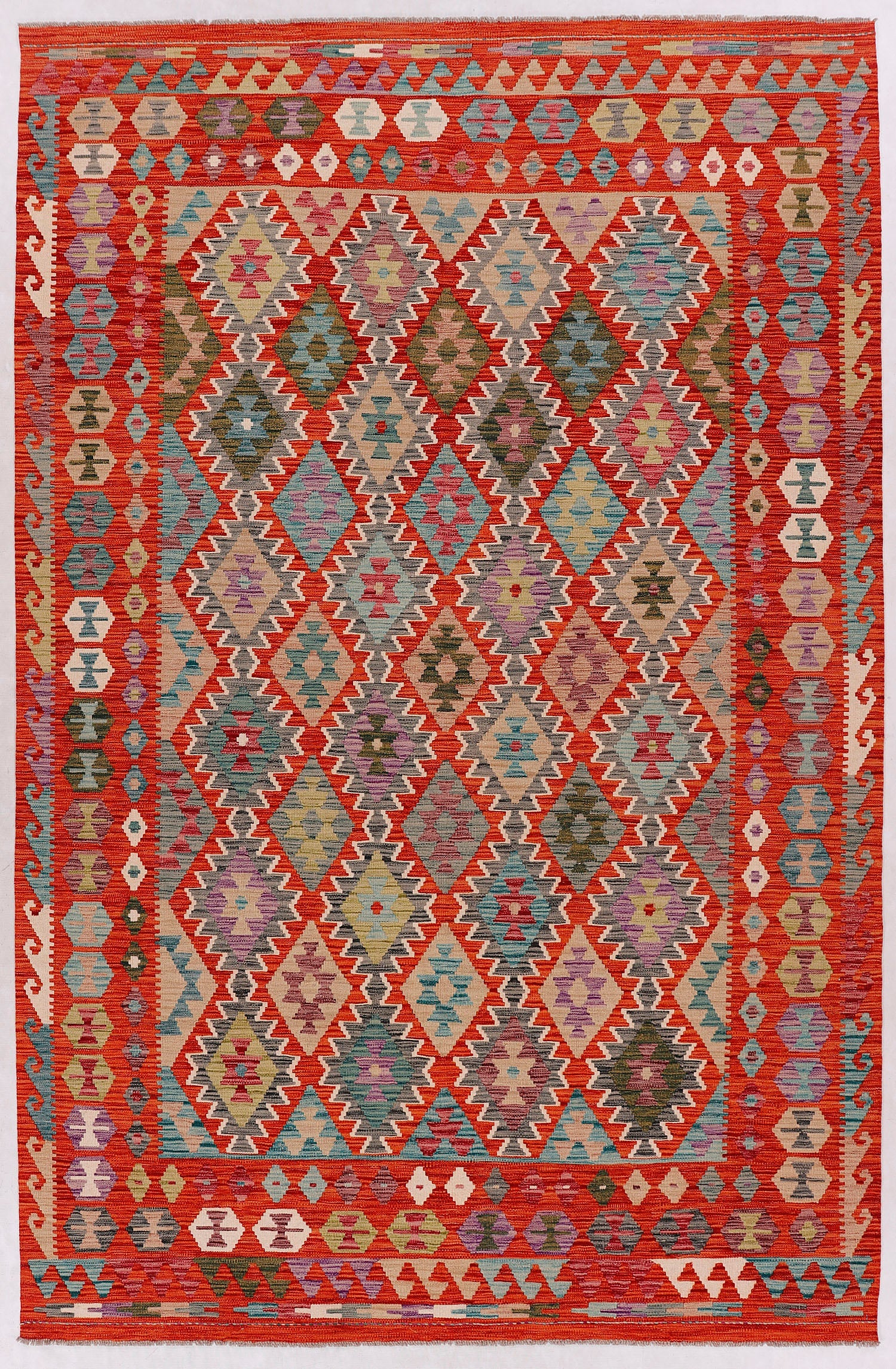 Multy Handmade Veggie Dye Kilim Rug Rectangular