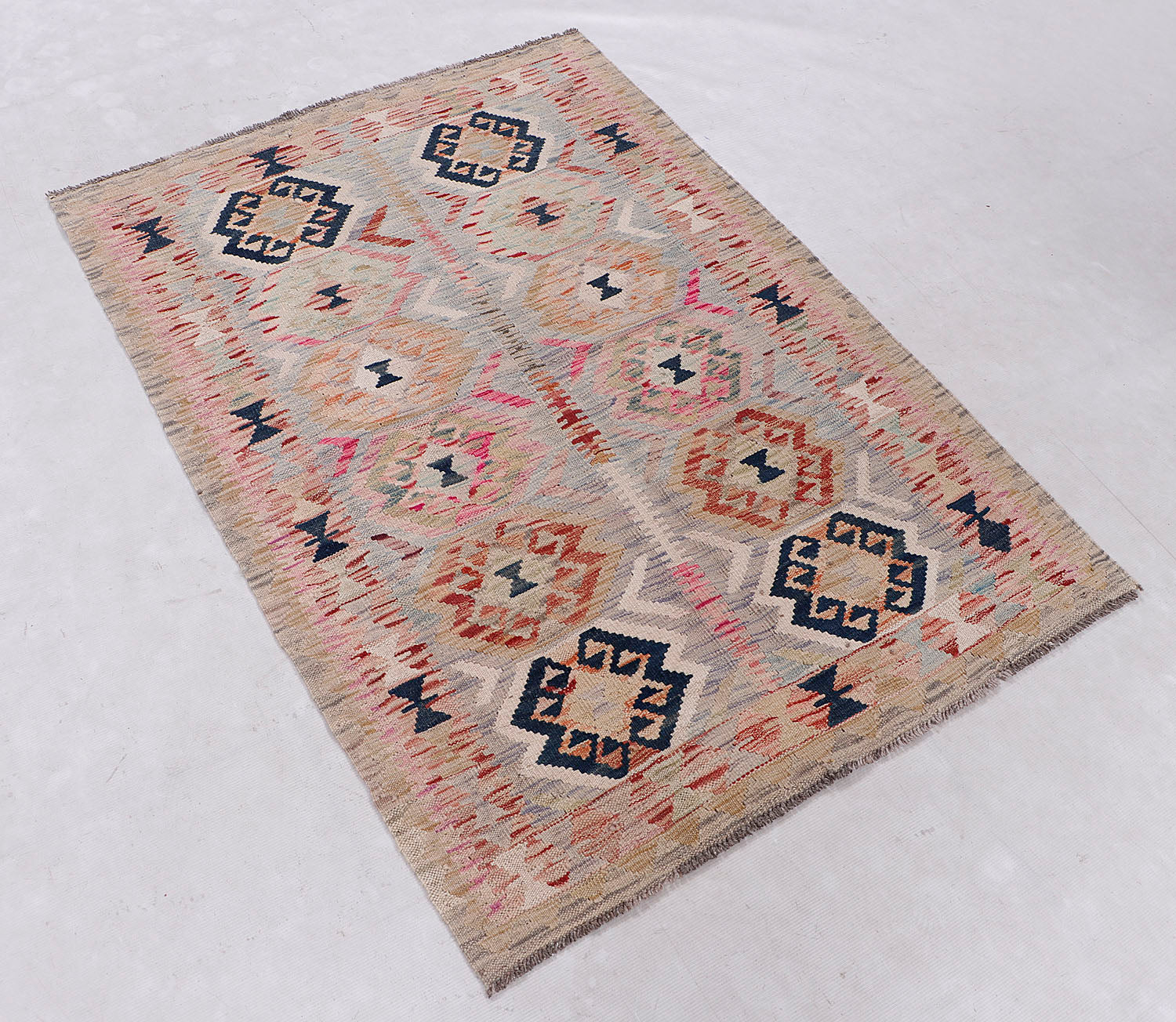Multy Handmade Veggie Dye Kilim Rug Rectangular