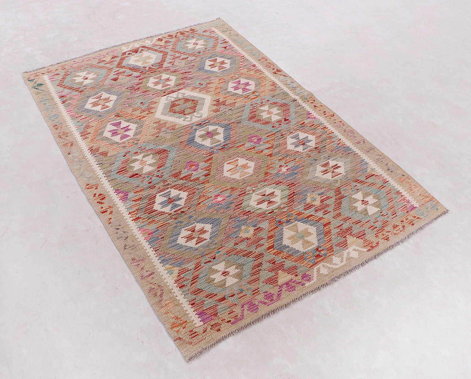 Multy Handmade Veggie Dye Kilim Rug Rectangular