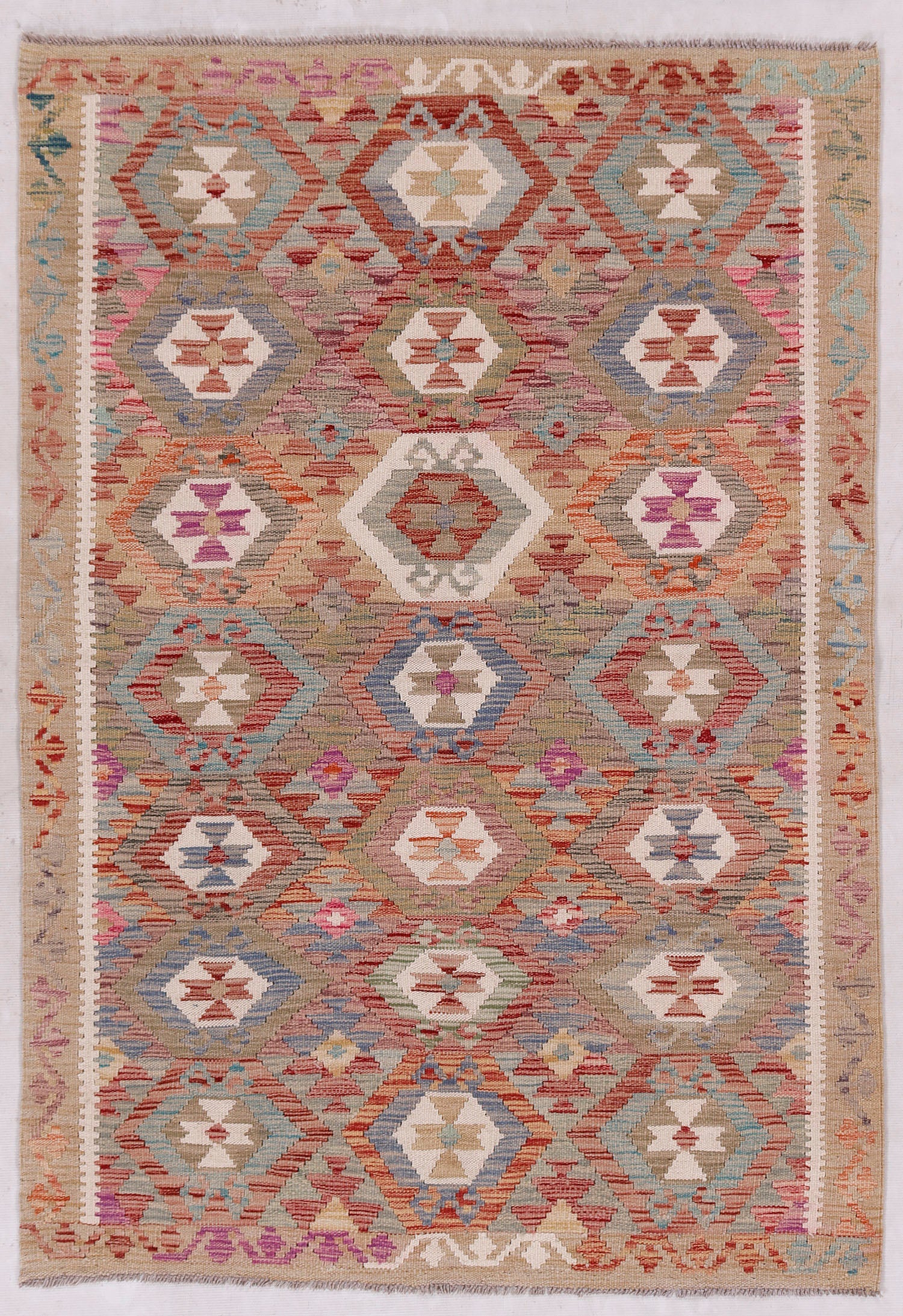 Multy Handmade Veggie Dye Kilim Rug Rectangular