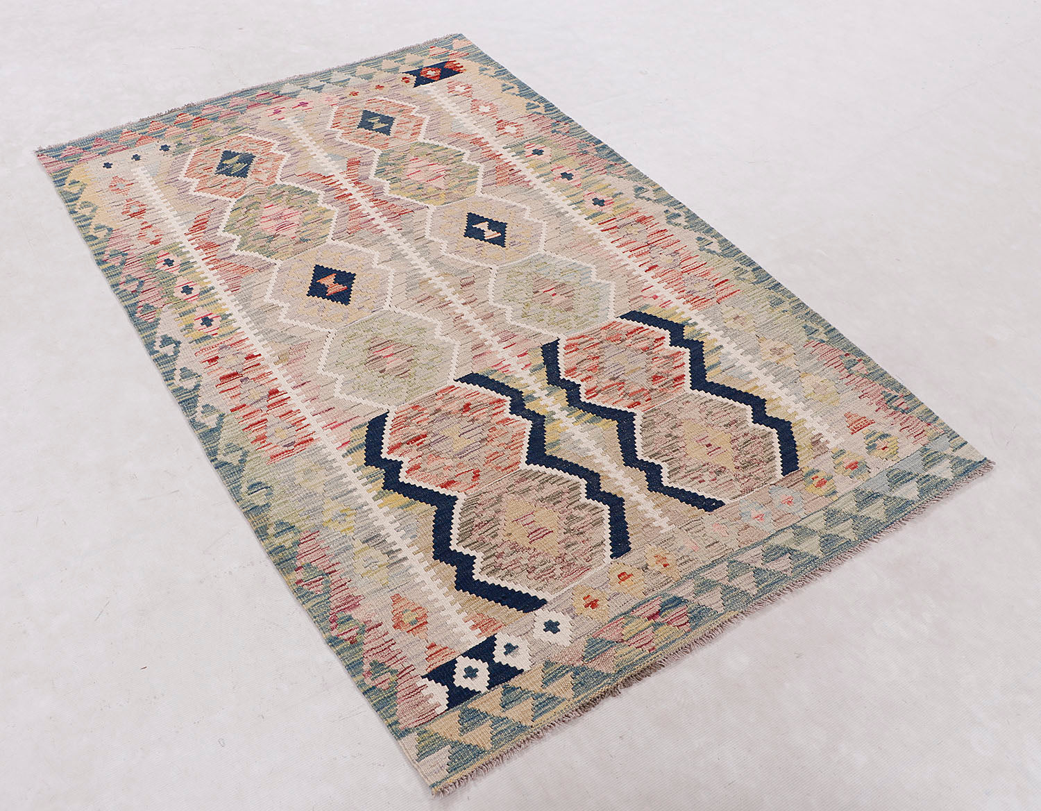 Multy Handmade Veggie Dye Kilim Rug Rectangular
