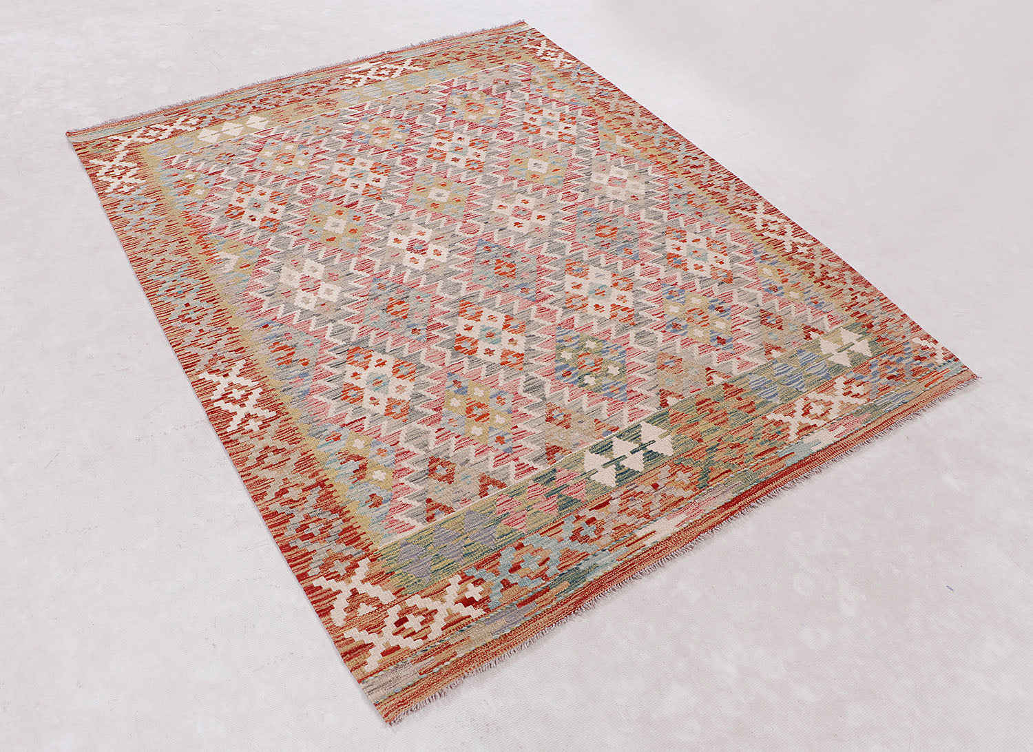 Multy Handmade Veggie Dye Kilim Rug Rectangular