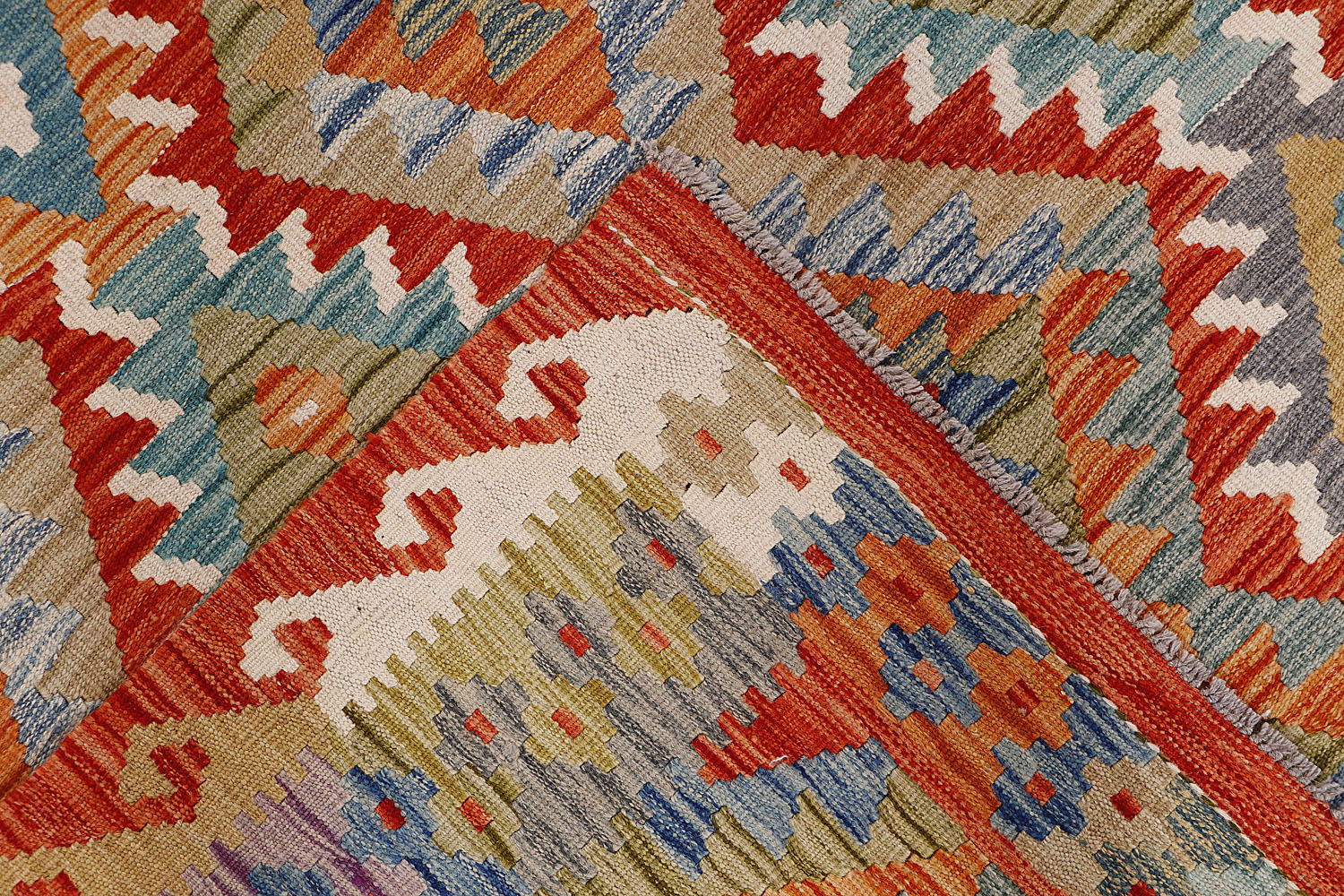 Multy Handmade Veggie Dye Kilim Rug Rectangular