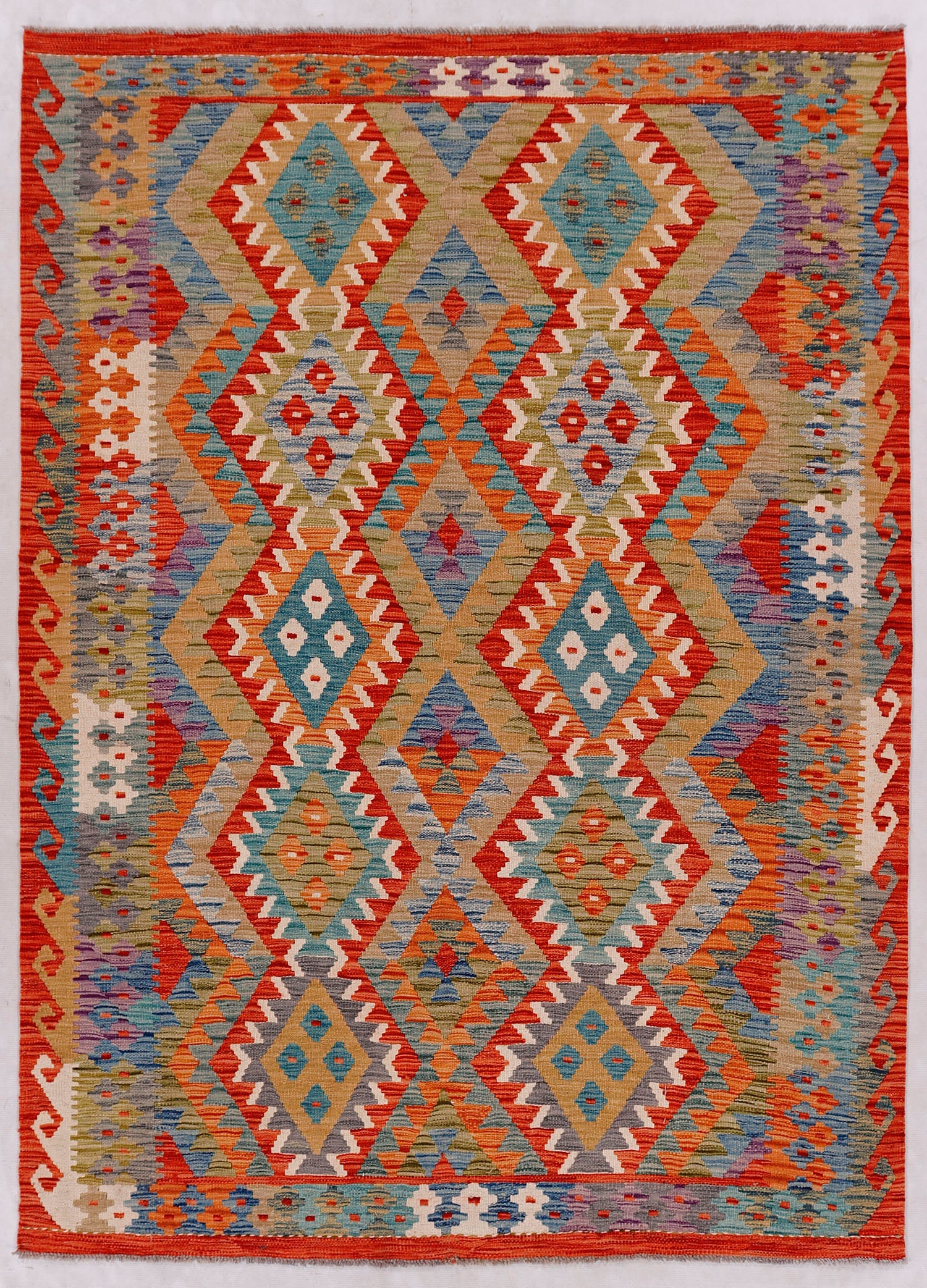 Multy Handmade Veggie Dye Kilim Rug Rectangular
