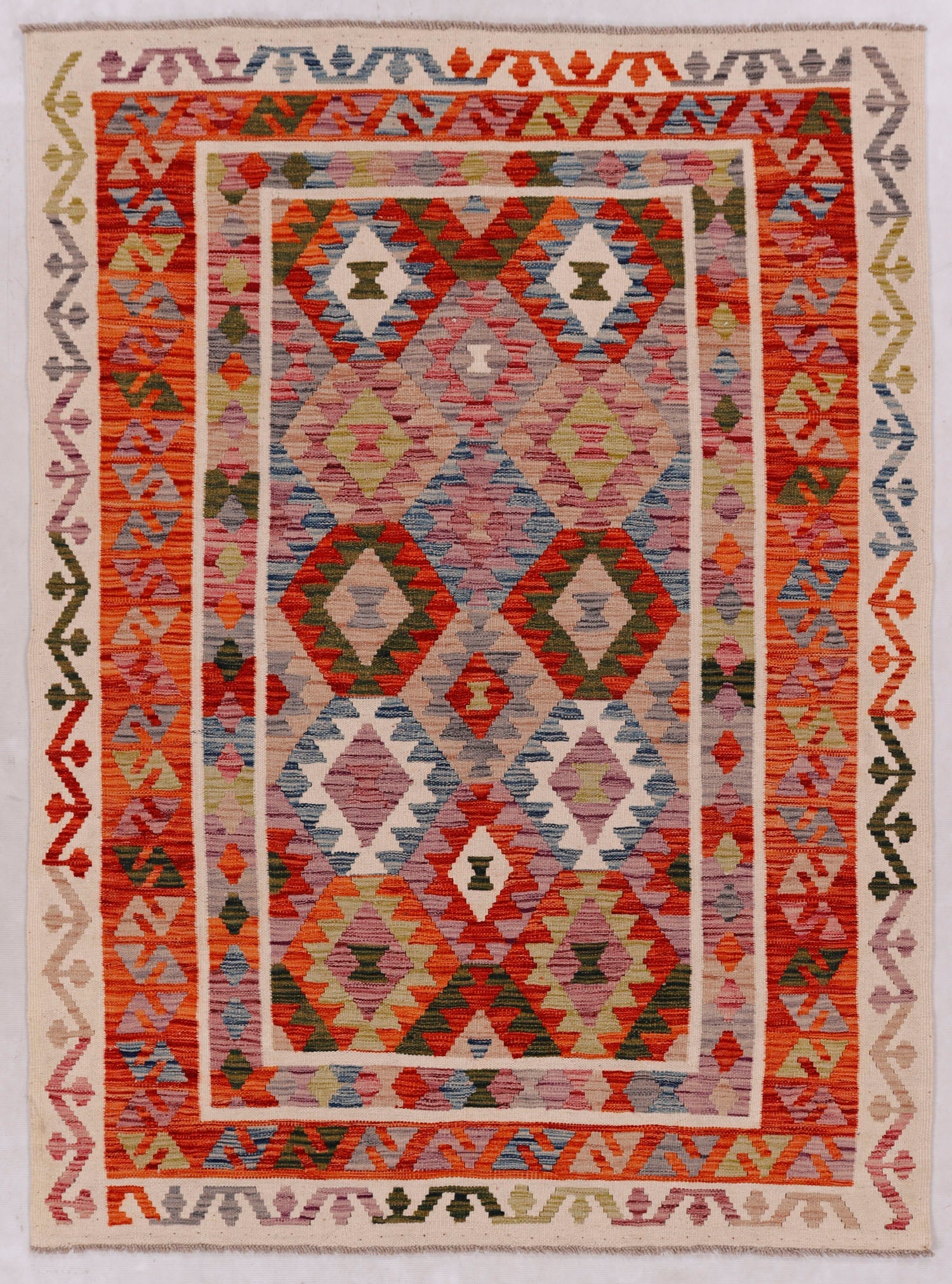 Multy Handmade Veggie Dye Kilim Rug Rectangular