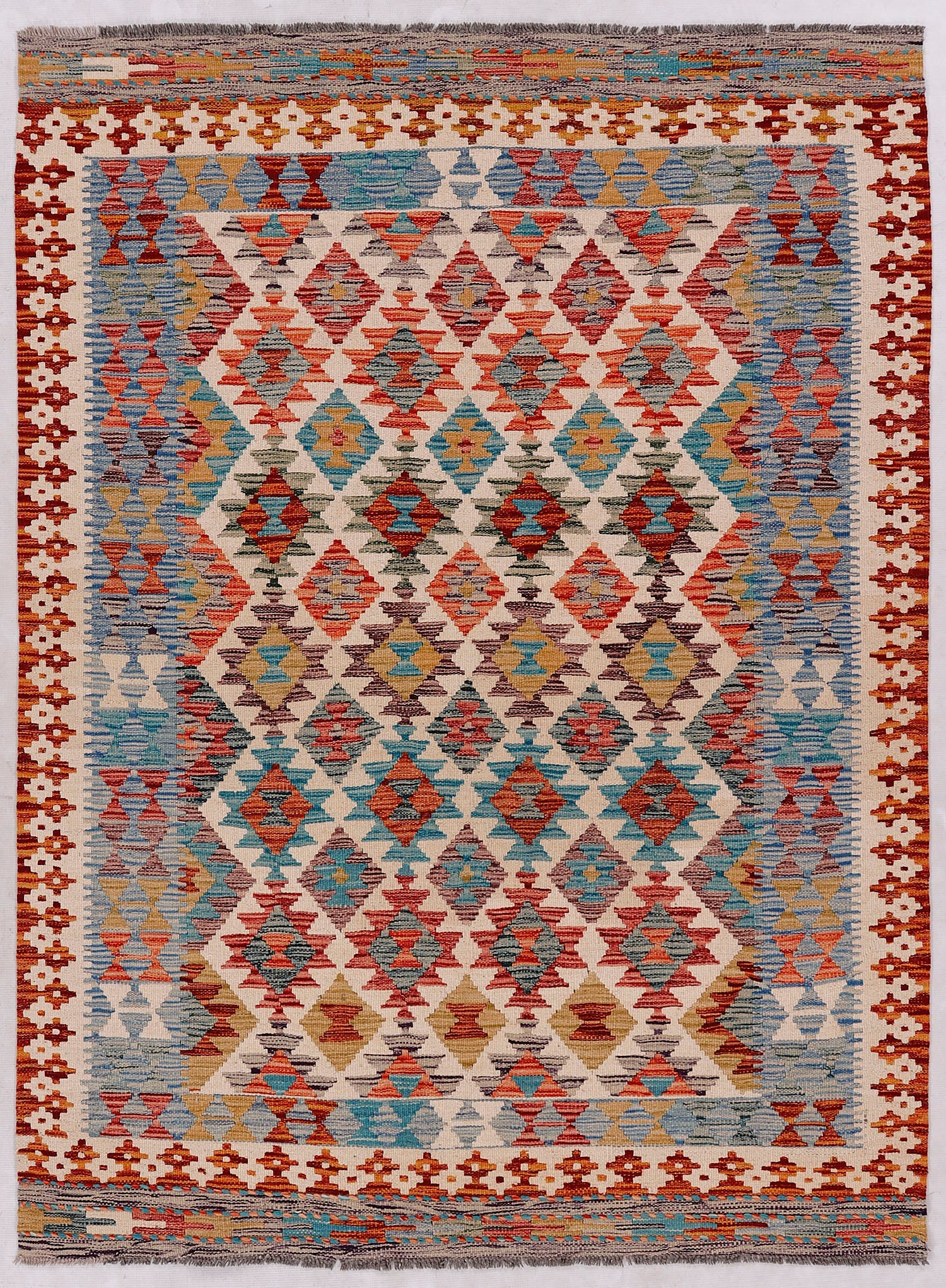 Multy Handmade Veggie Dye Kilim Rug Rectangular