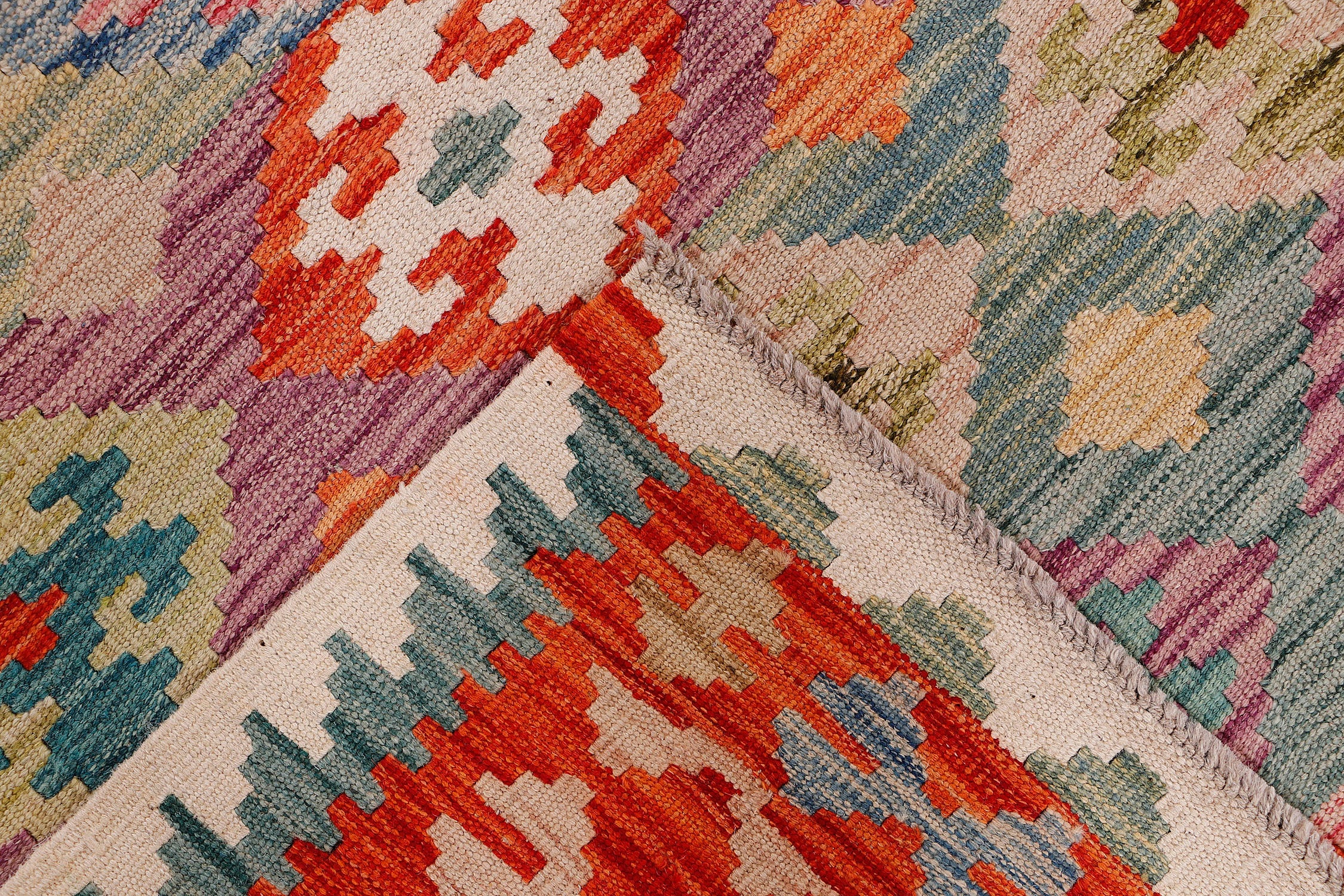 Multy Handmade Veggie Dye Kilim Rug Rectangular
