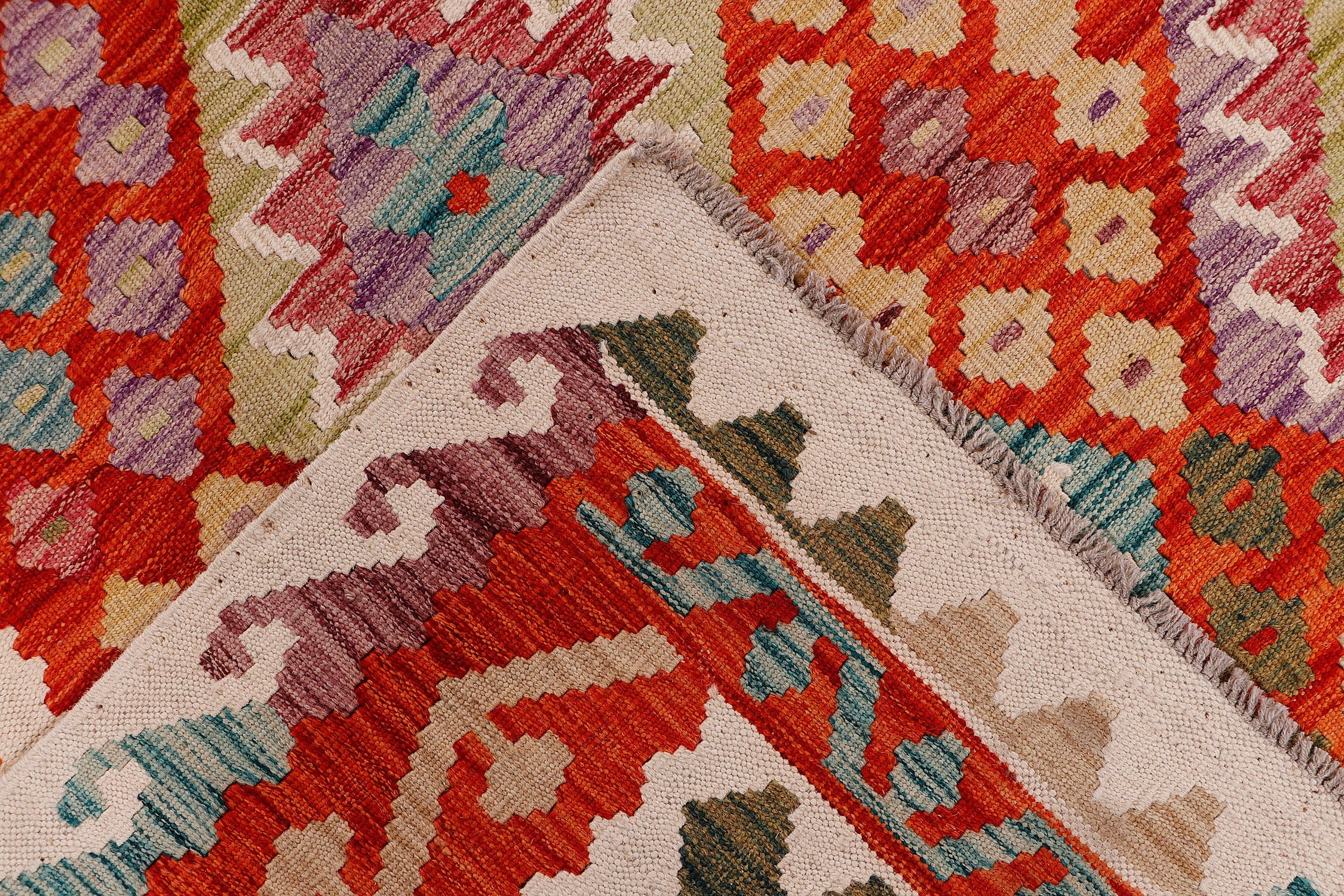 Multy Handmade Veggie Dye Kilim Rug Rectangular