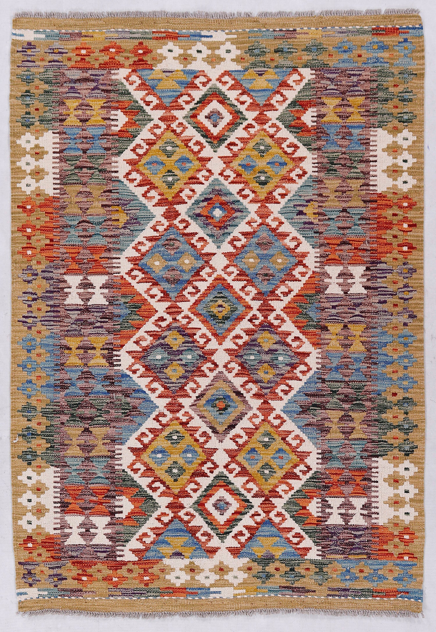 Multy Handmade Veggie Dye Kilim Rug Rectangular
