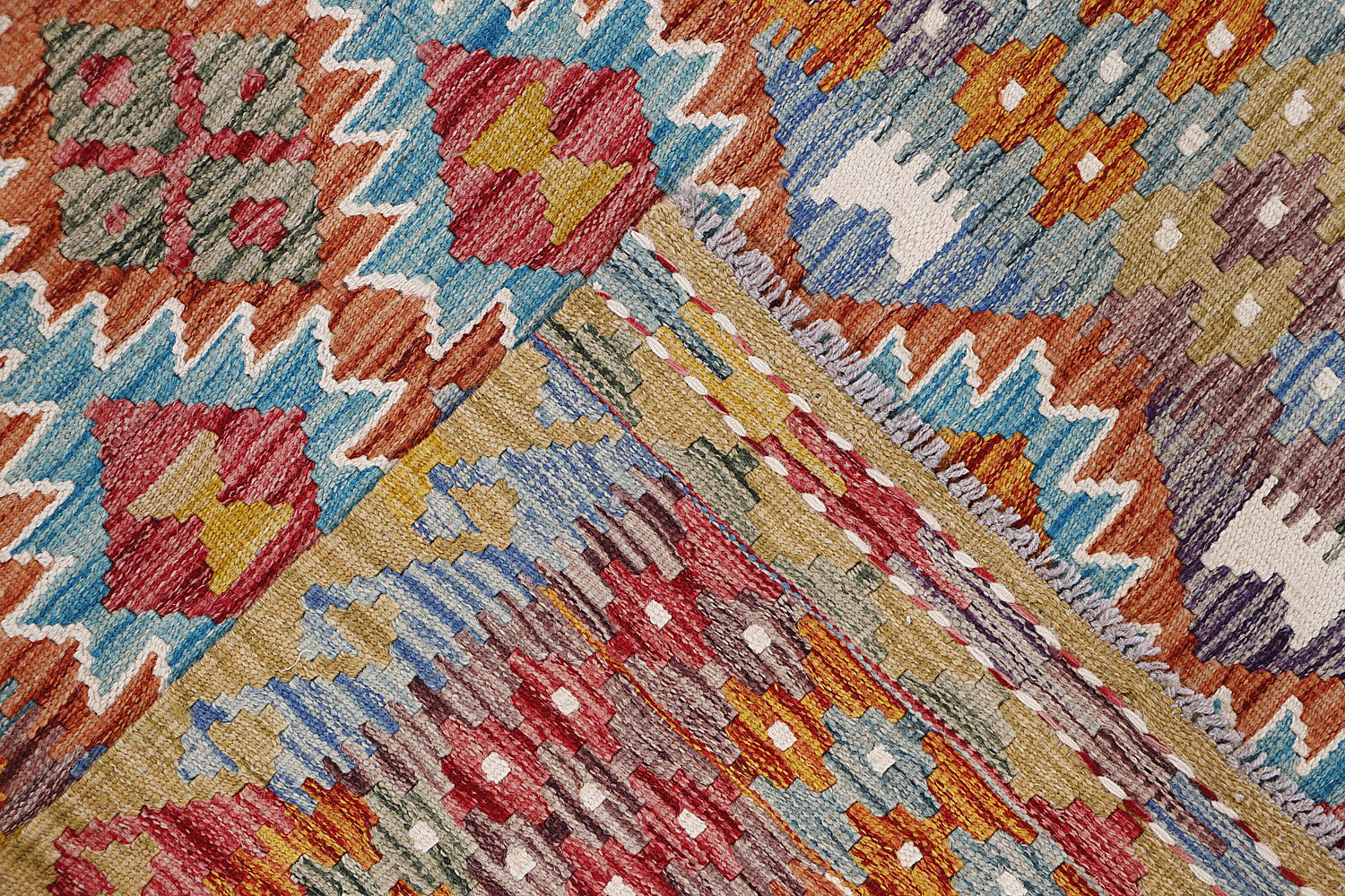 Multy Handmade Veggie Dye Kilim Rug Rectangular