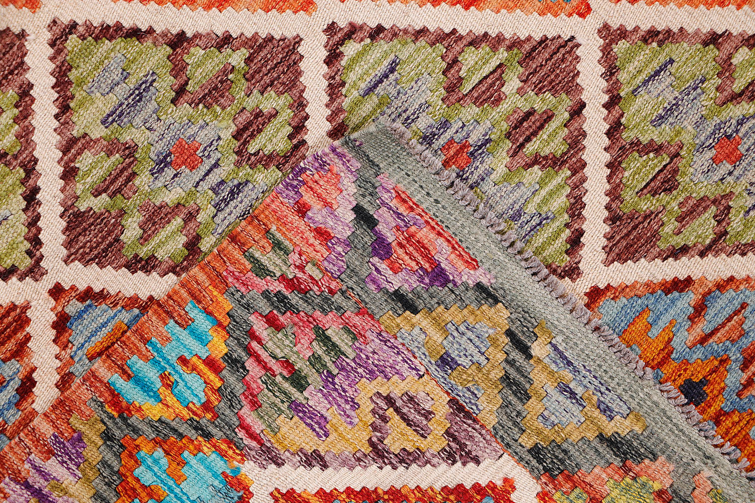 Multy Handmade Veggie Dye Kilim Rug Rectangular