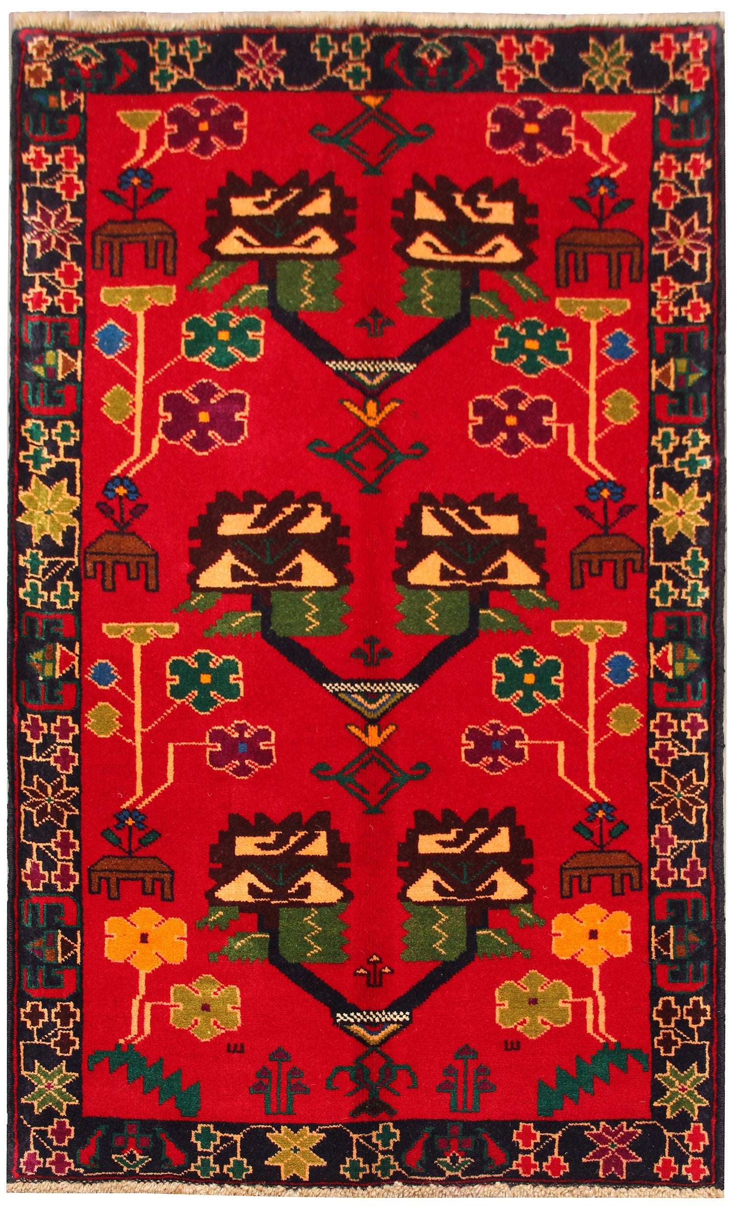 Handmade Adraskan Baluchi Afghan Rug