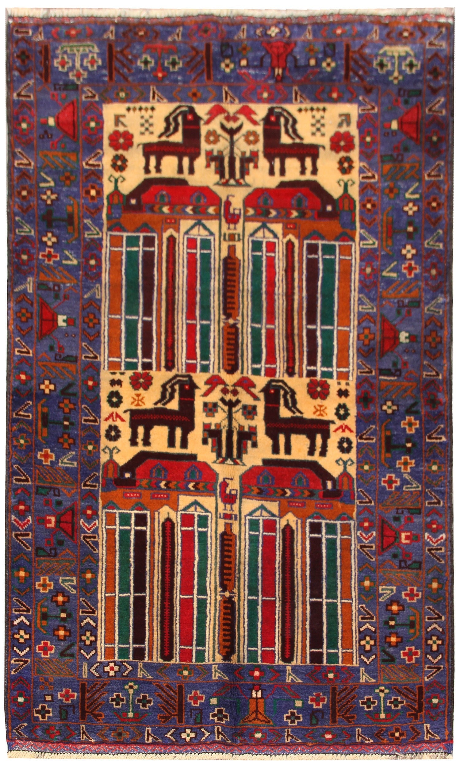 Handmade Adraskan Baluchi Afghan Rug