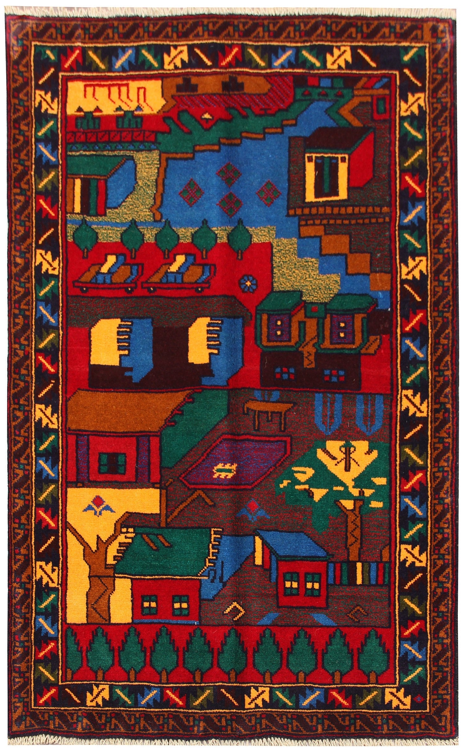 Handmade Adraskan Baluchi Afghan Rug