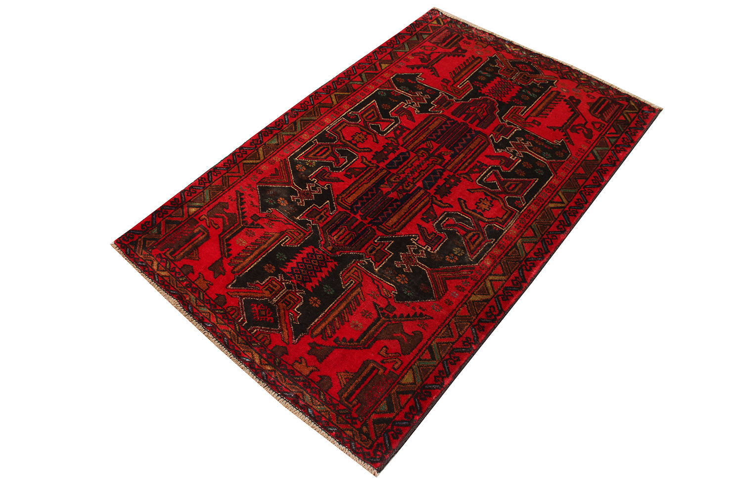 Handmade Adraskan Baluchi Afghan Rug