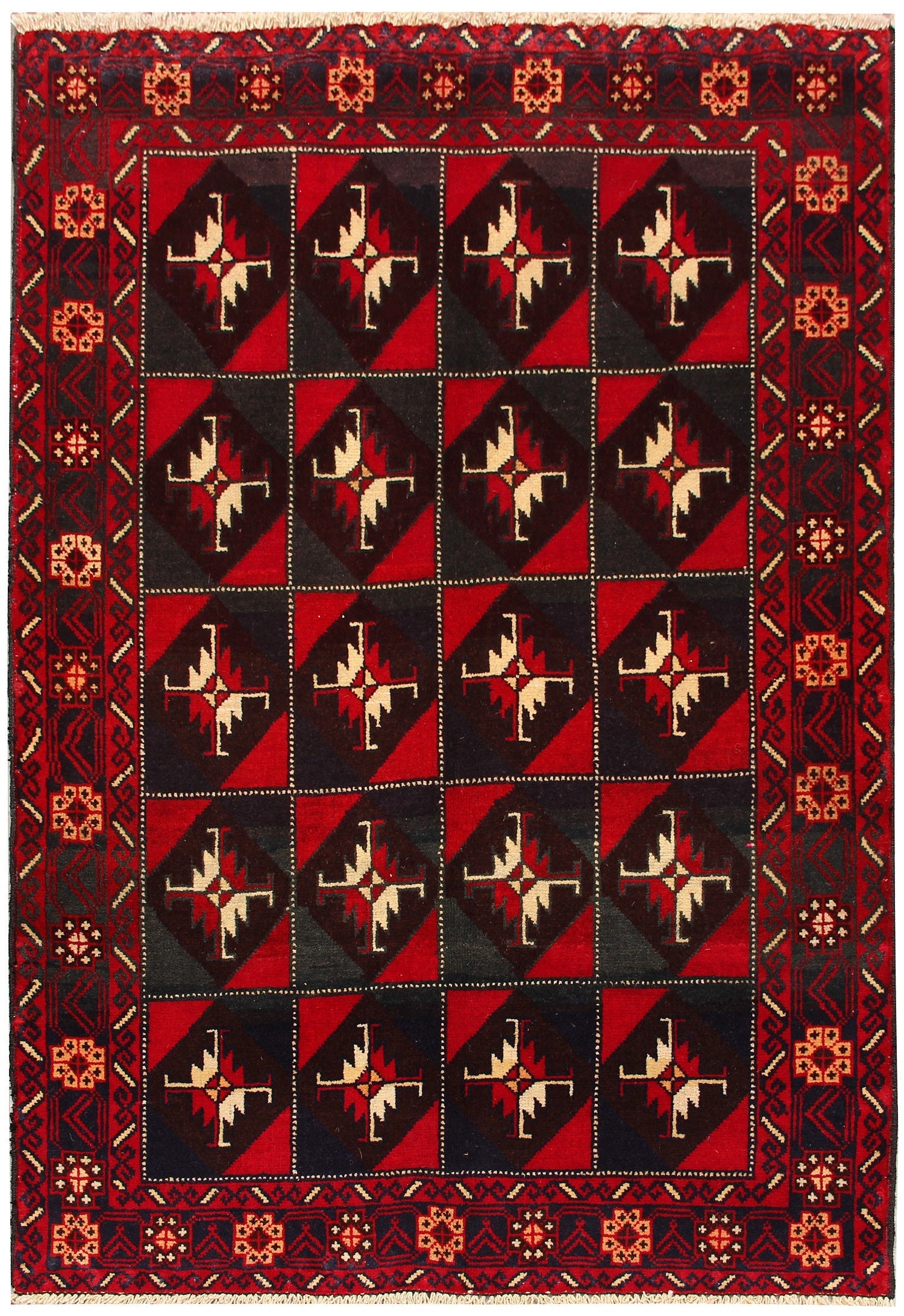 Handmade Adraskan Baluchi Afghan Rug