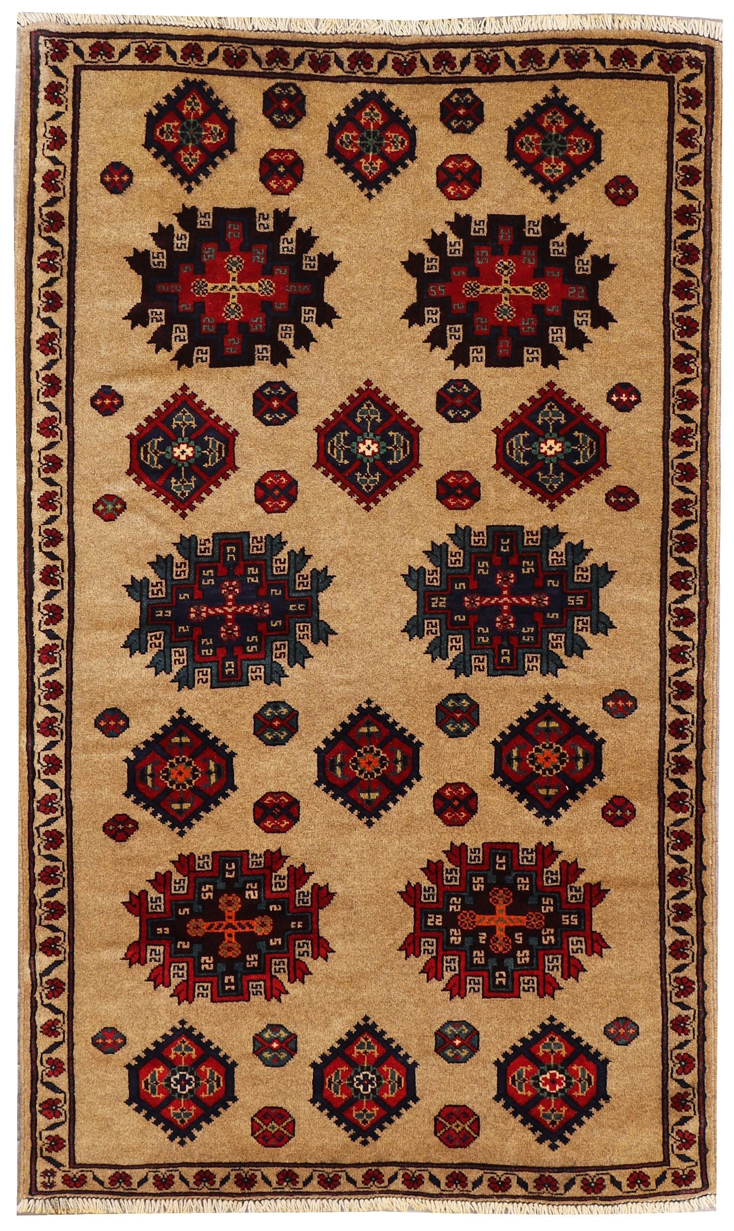 Handmade Adraskan Baluchi Afghan Rug