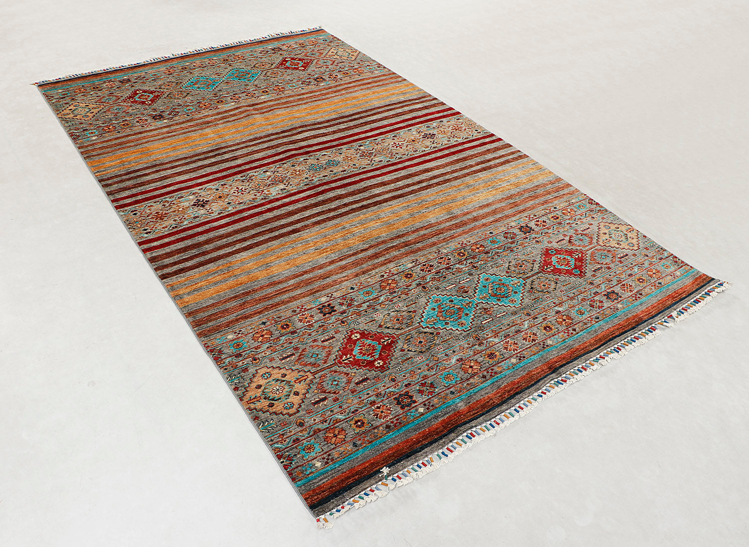 Khurjeen Persian Hand Knotted Wool Rug Multicolor 6'6" x 10'