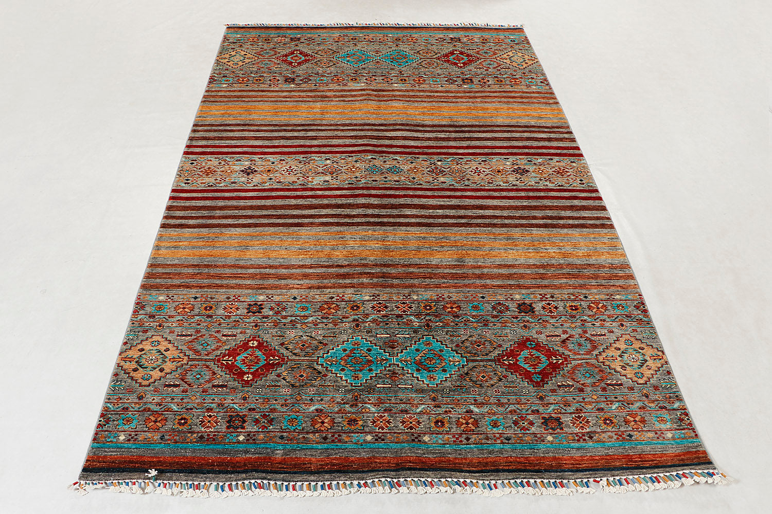 Khurjeen Persian Hand Knotted Wool Rug Multicolor 6'6" x 10'