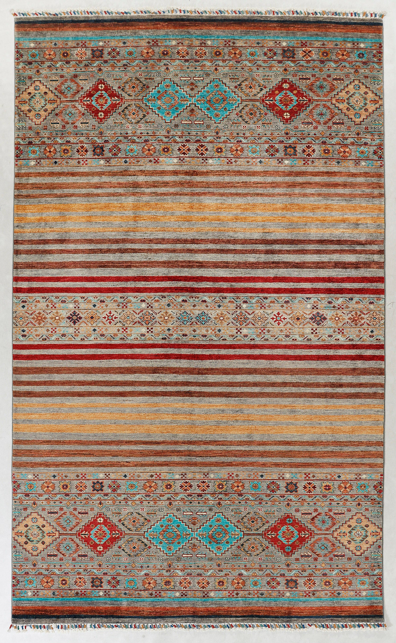 Khurjeen Persian Hand Knotted Wool Rug Multicolor 6'6" x 10'