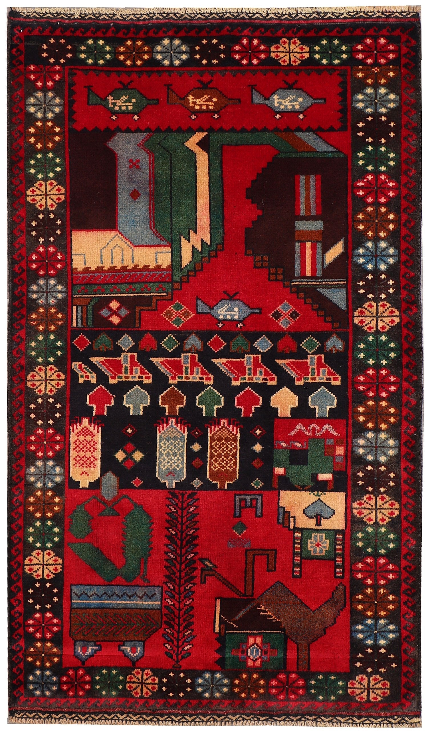 Handmade Adraskan Baluchi Afghan Rug