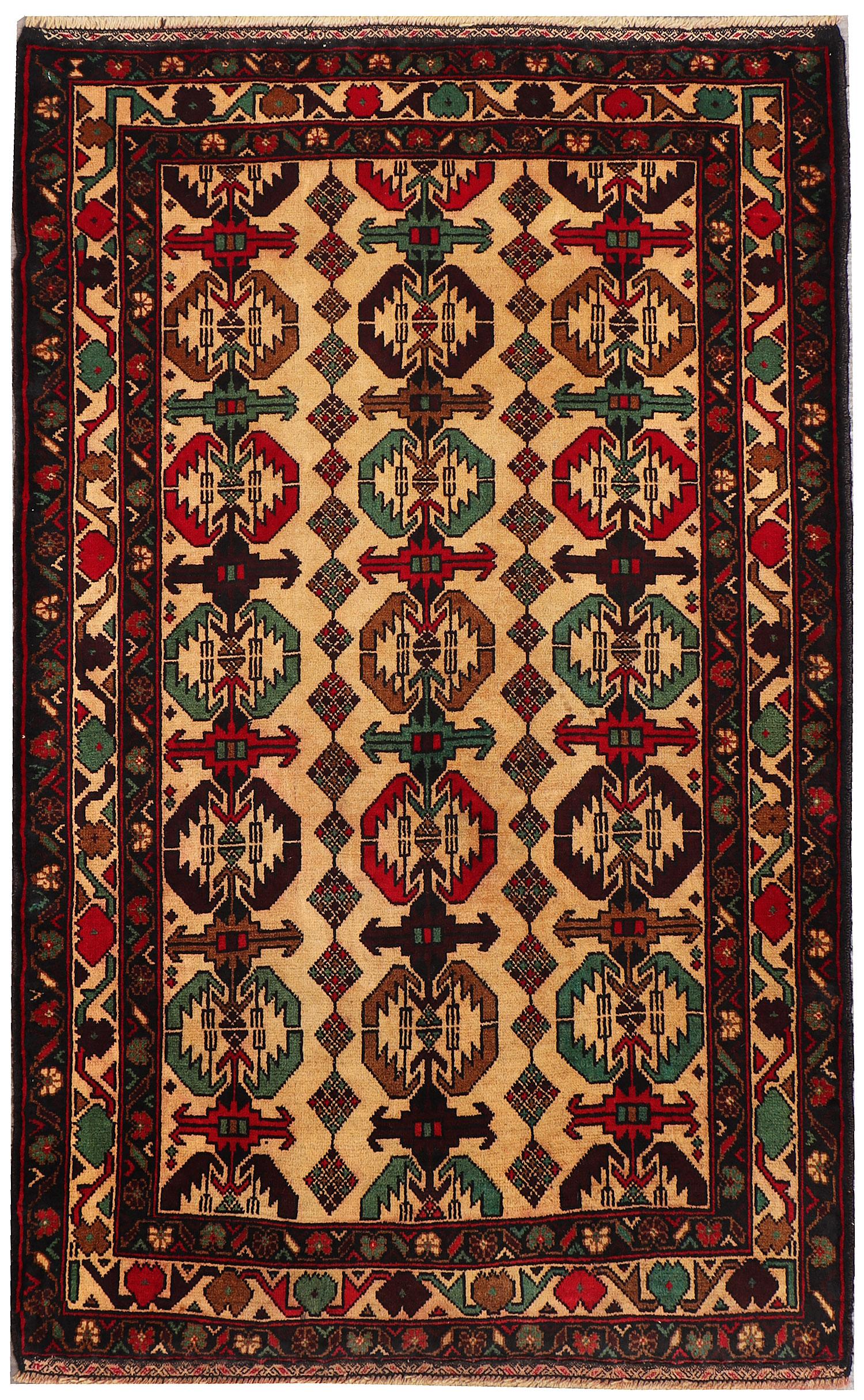 Handmade Adraskan Baluchi Afghan Rug