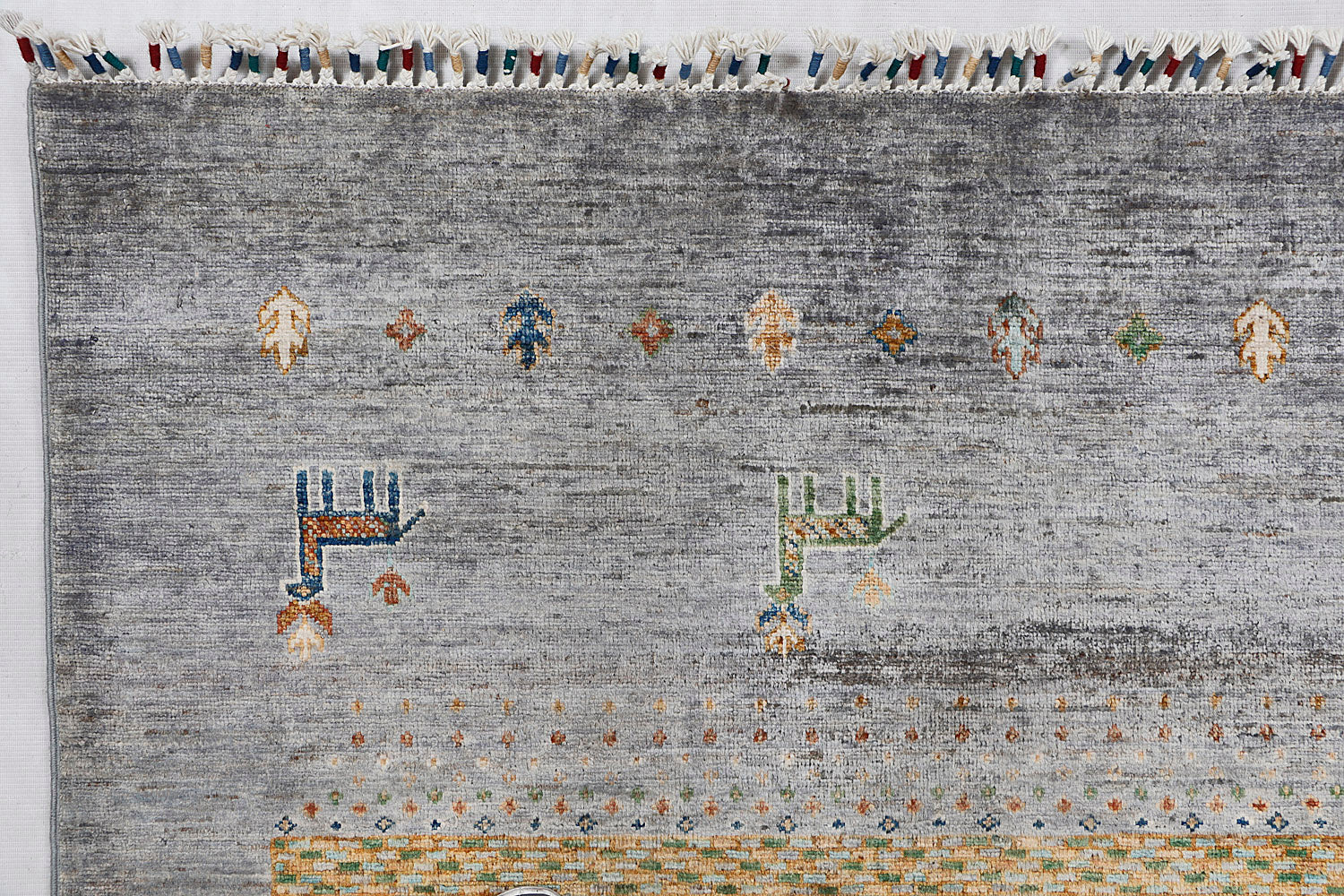 Loribaft Persian Hand Knotted Wool Rug Gray 8' x 10'