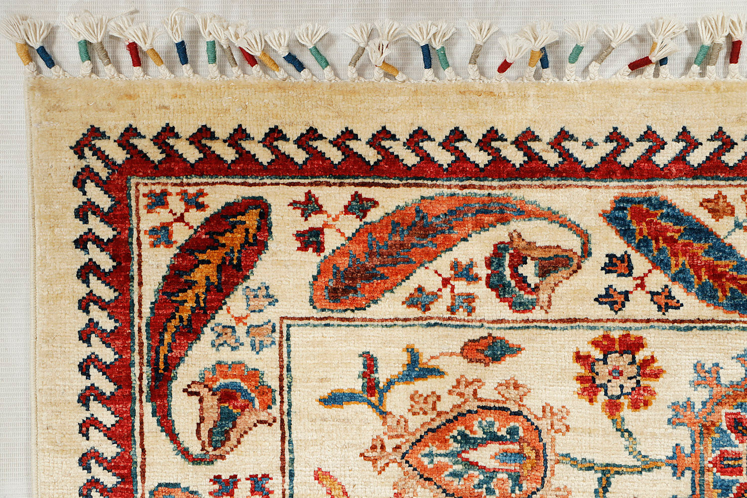 Sultani Persian Hand Knotted Wool Runner Ivory 3' x 10'