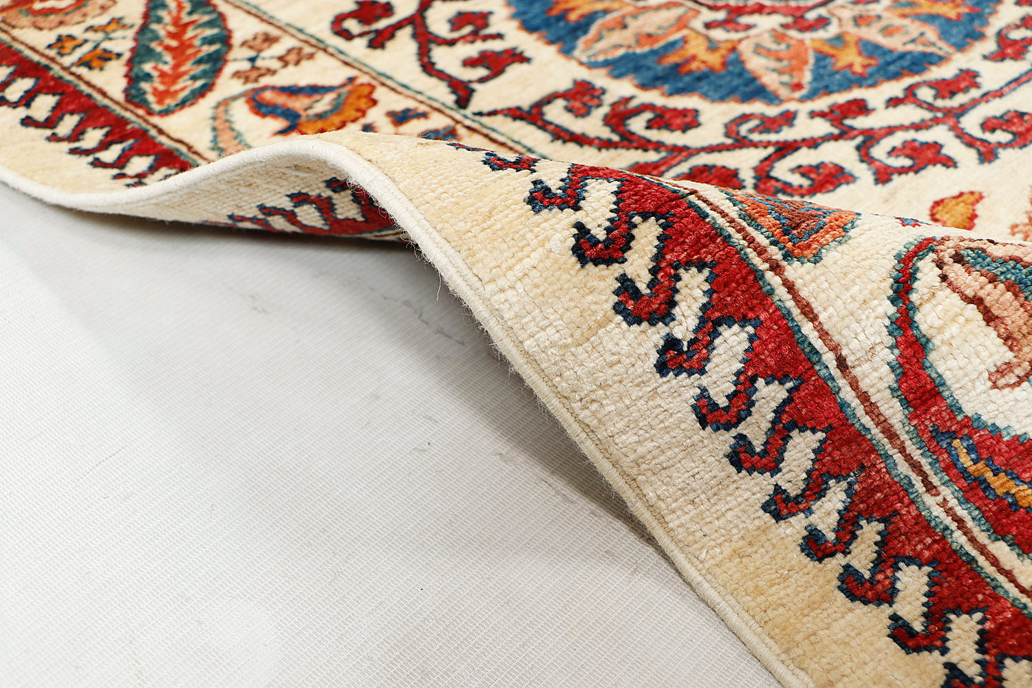 Sultani Persian Hand Knotted Wool Runner Ivory 3' x 10'
