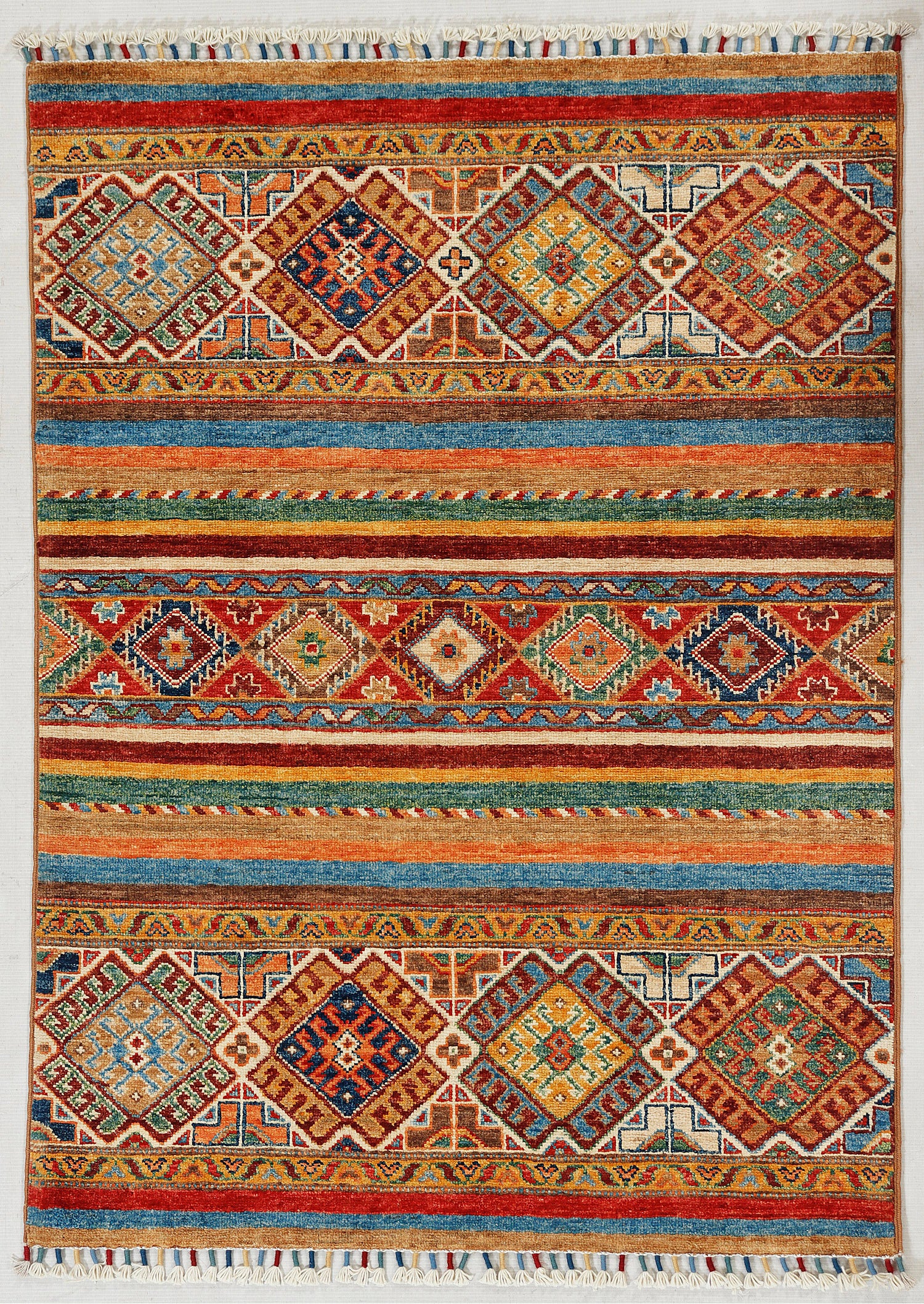 3' X 4'  Multi Handmade Persian Rug KHURJEEN Rectangular