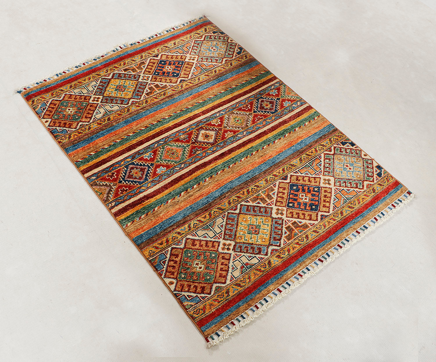 Khurjeen Persian Hand Knotted Wool Rug Multicolor 3' x 4'