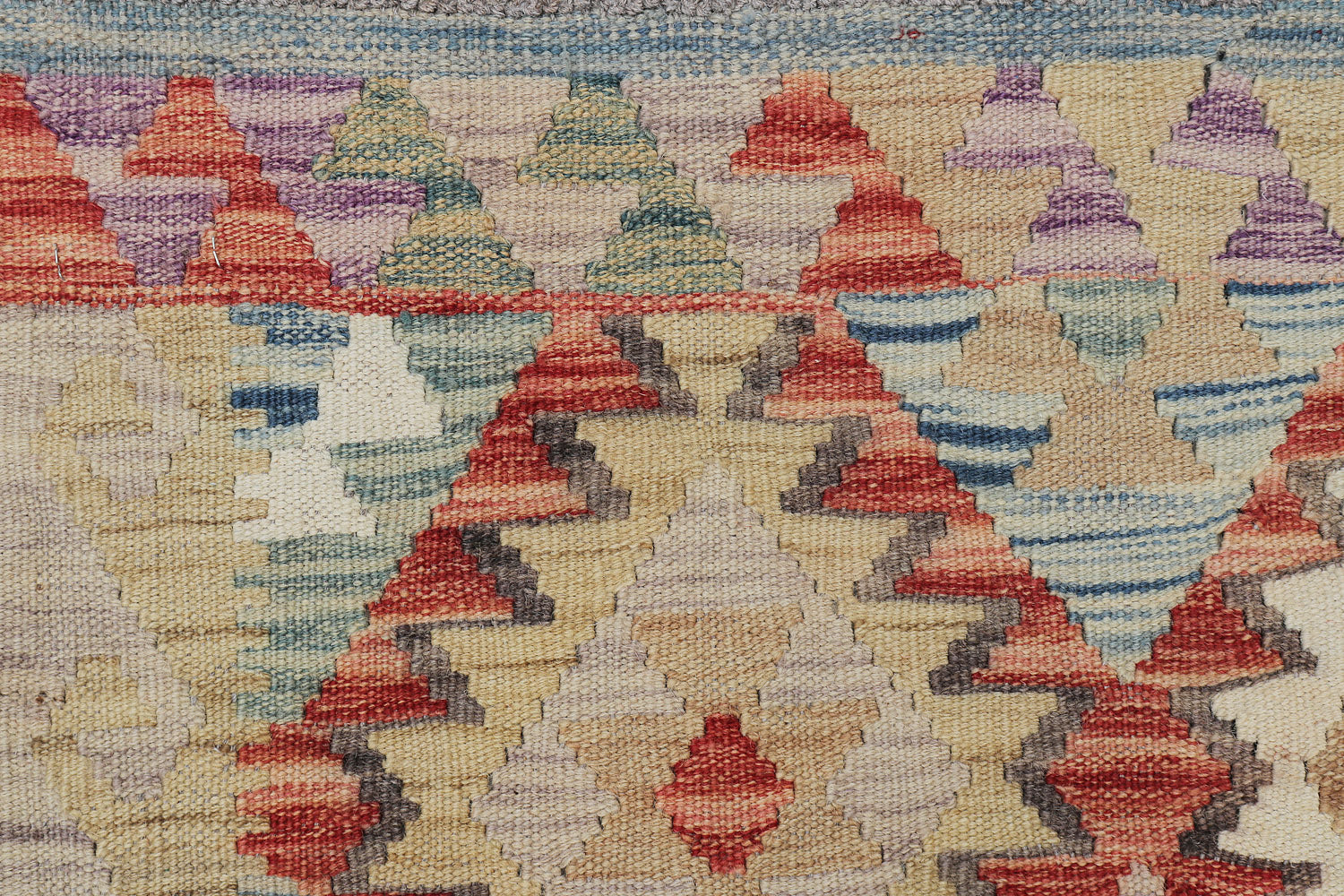 2' 6" x 4'  Multi Handmade Veggie Dye Kilim Rug Rectangular