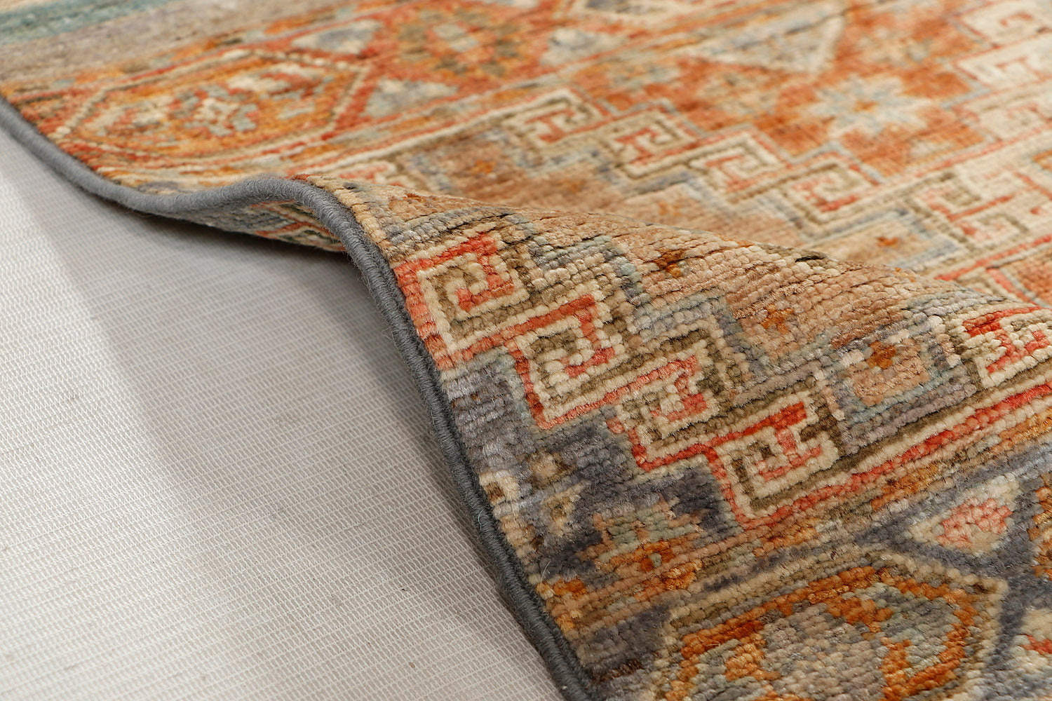 Khurjeen Persian Hand Knotted Wool Runner Multicolor