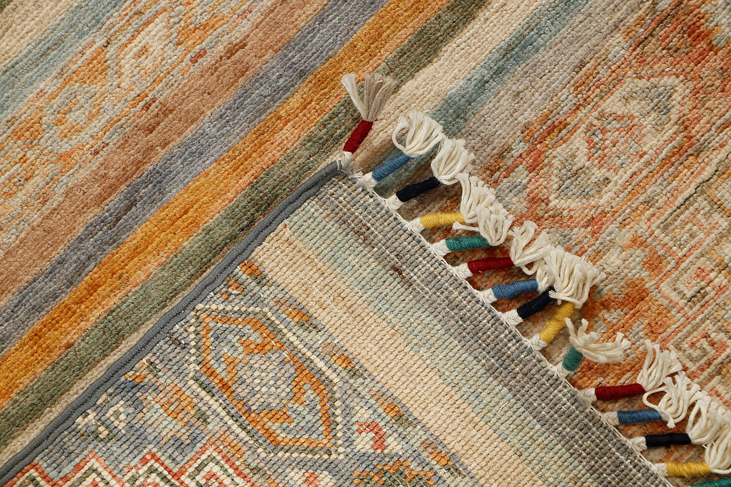 Khurjeen Persian Hand Knotted Wool Runner Multicolor